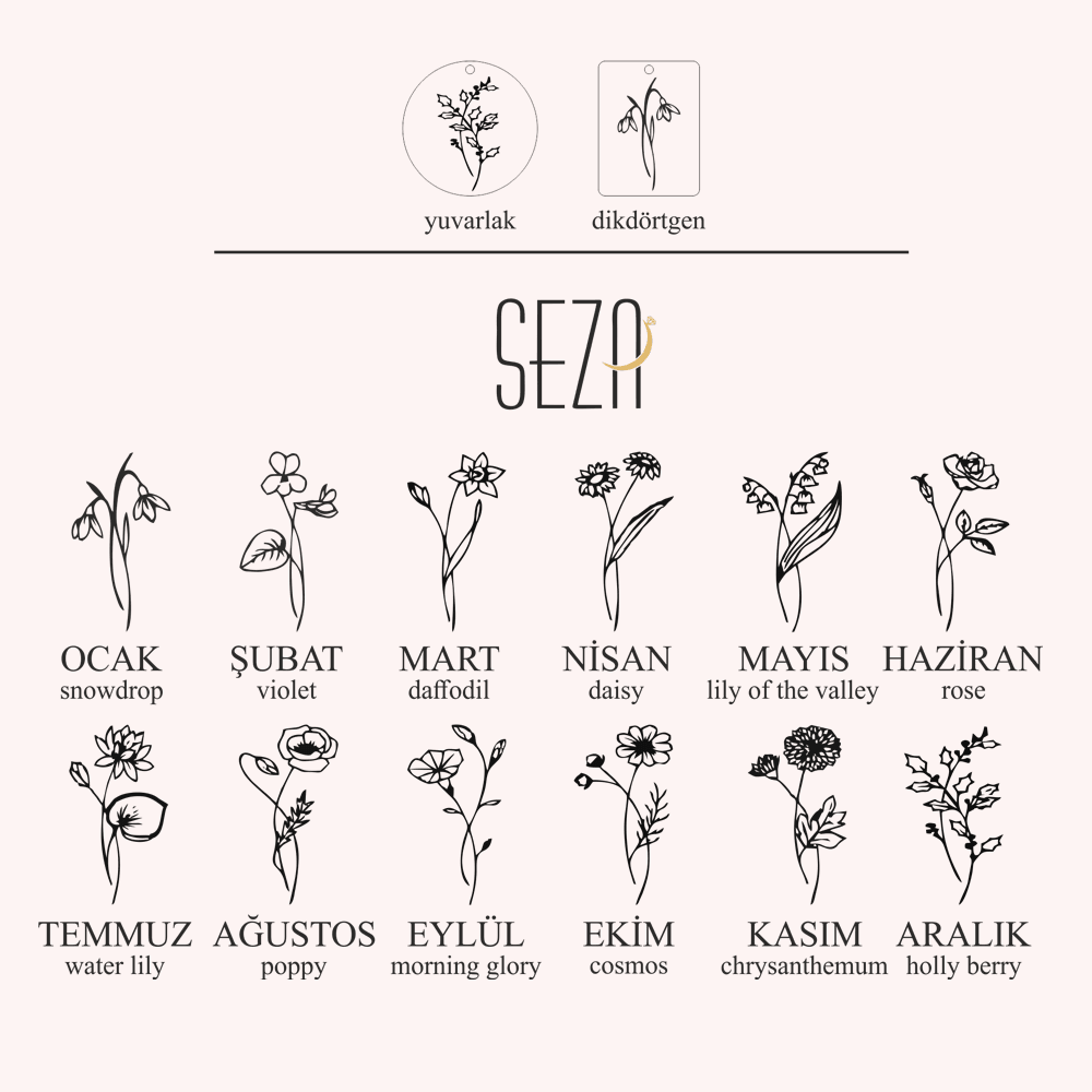 Kişiye Özel Doğum Çiçeği Yüzük