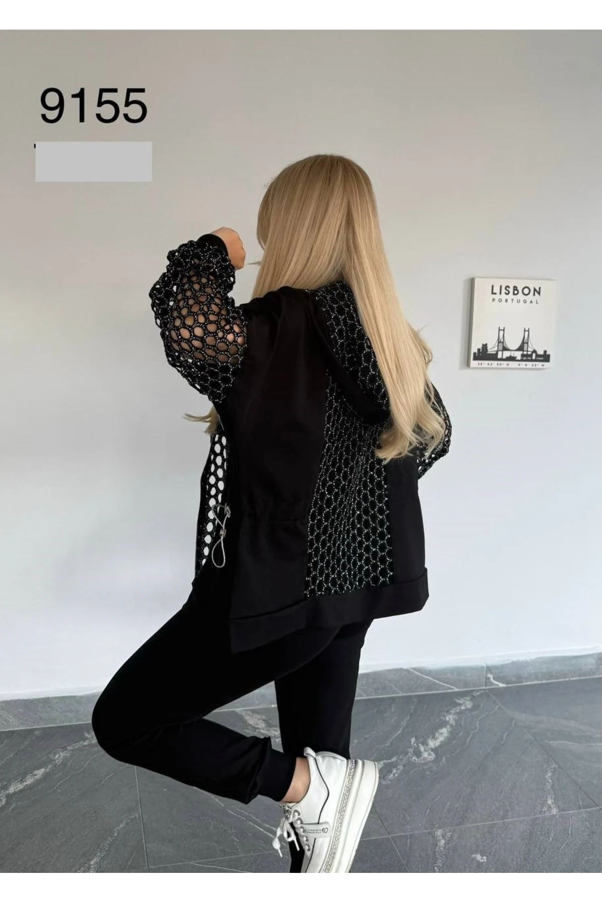 Kadın Kaliteli Lüks Giyim İç Göstermez File Compakt Kumaş 2 İplik 3 Lü Takım