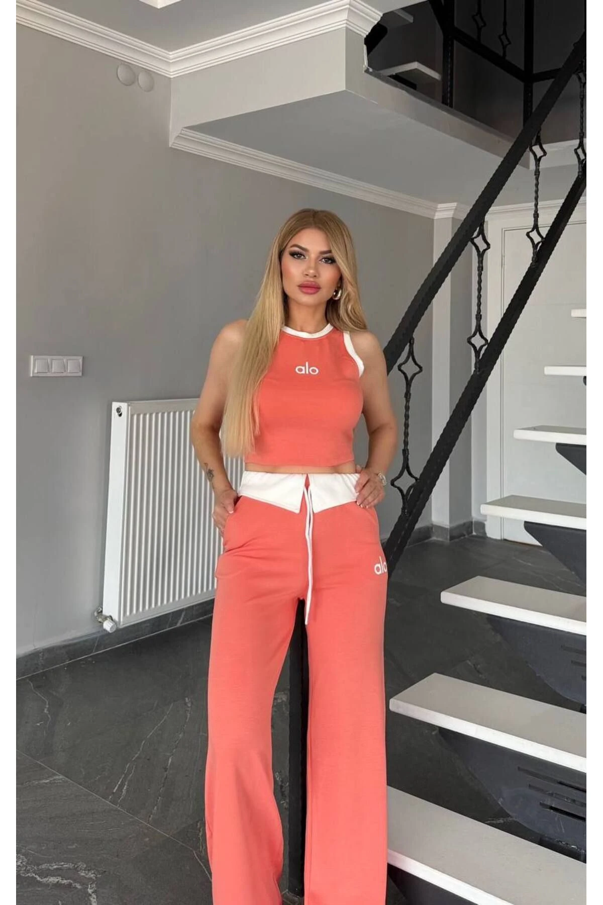 Kadın Kaliteli Lüks Giyim Modal Kumaş Esnek Licralı Bol Paça Takım