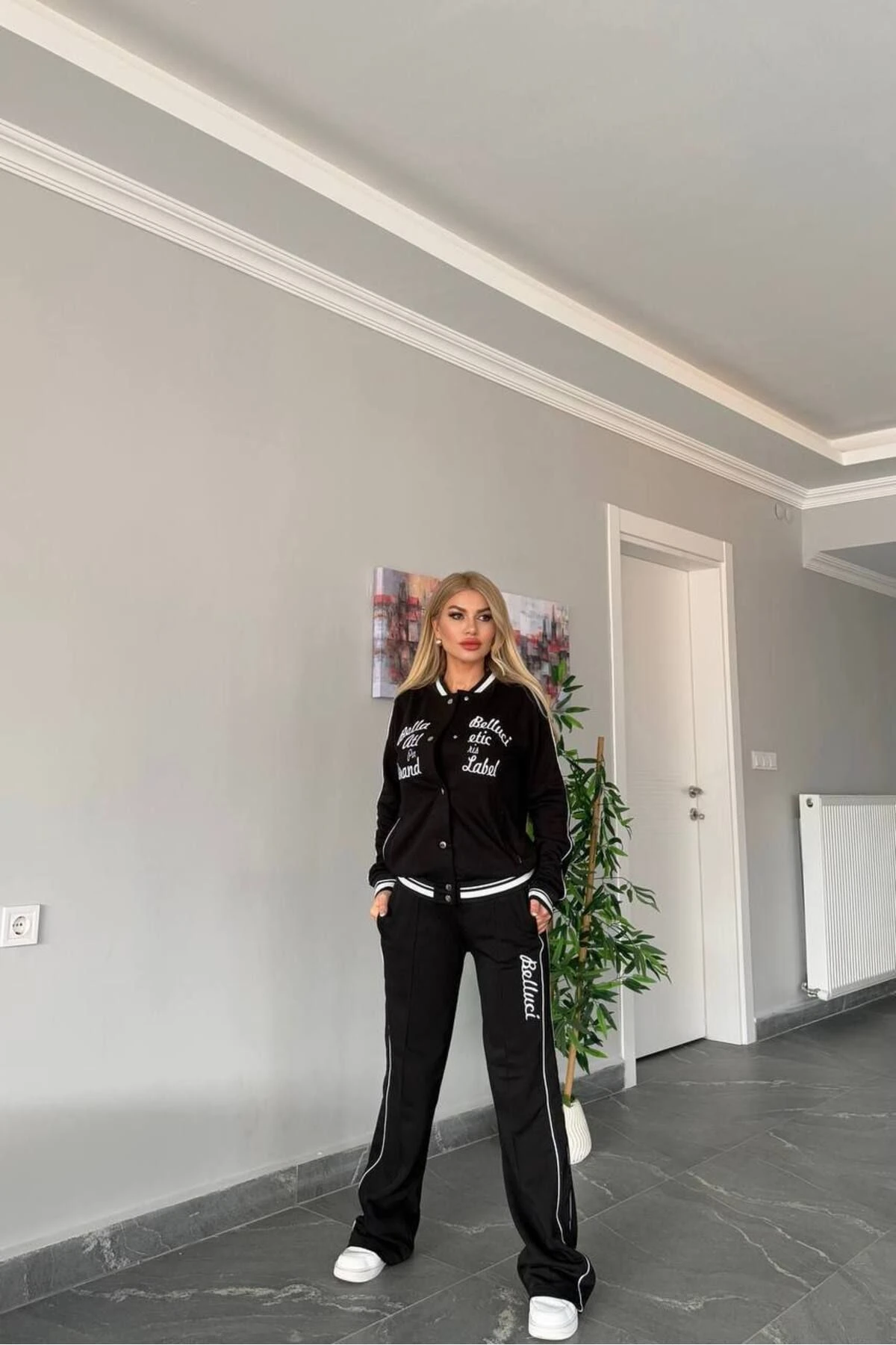 Kadın 3 İplik Çıt Çıt Detaylı Sportif Alt Üst Takım