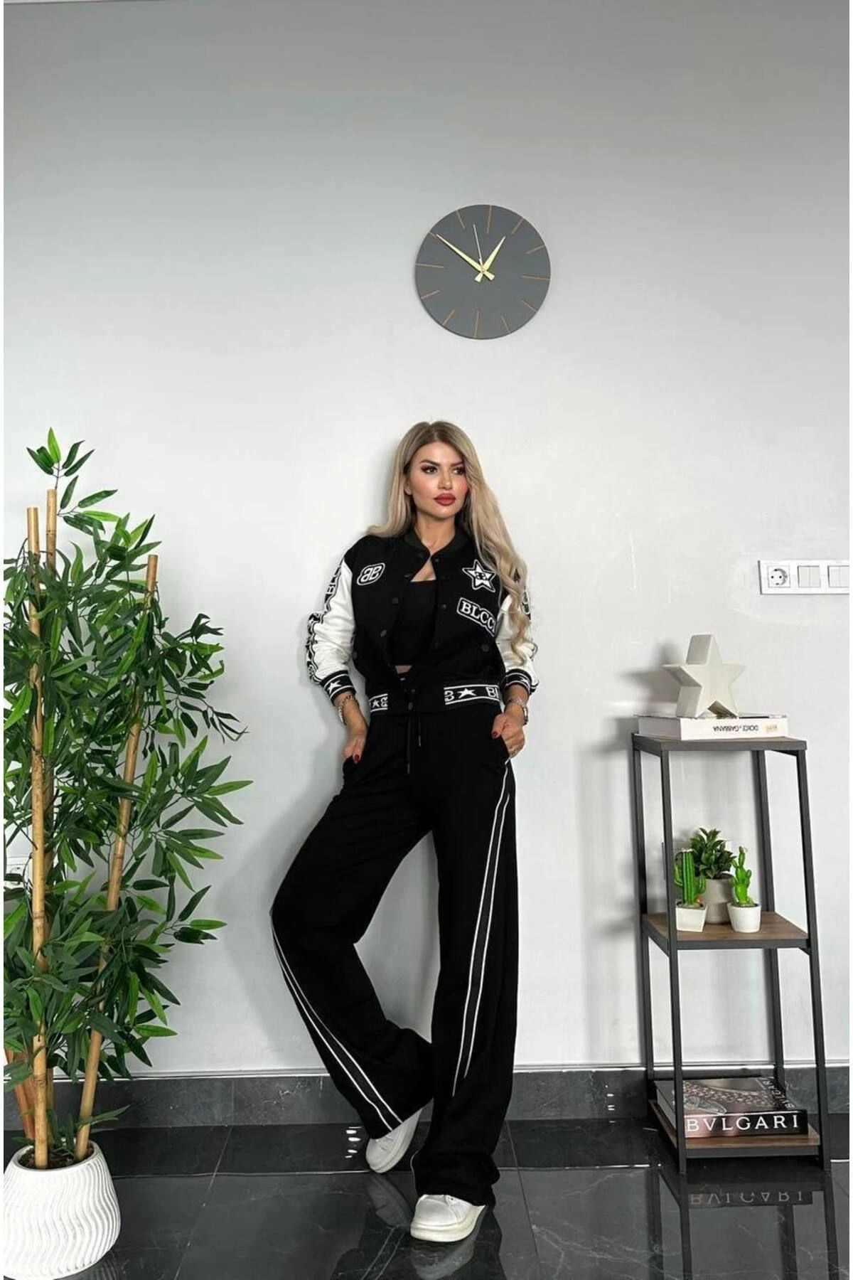 Kadın Kolej Ceket Geniş Paça Alt Üst Takım