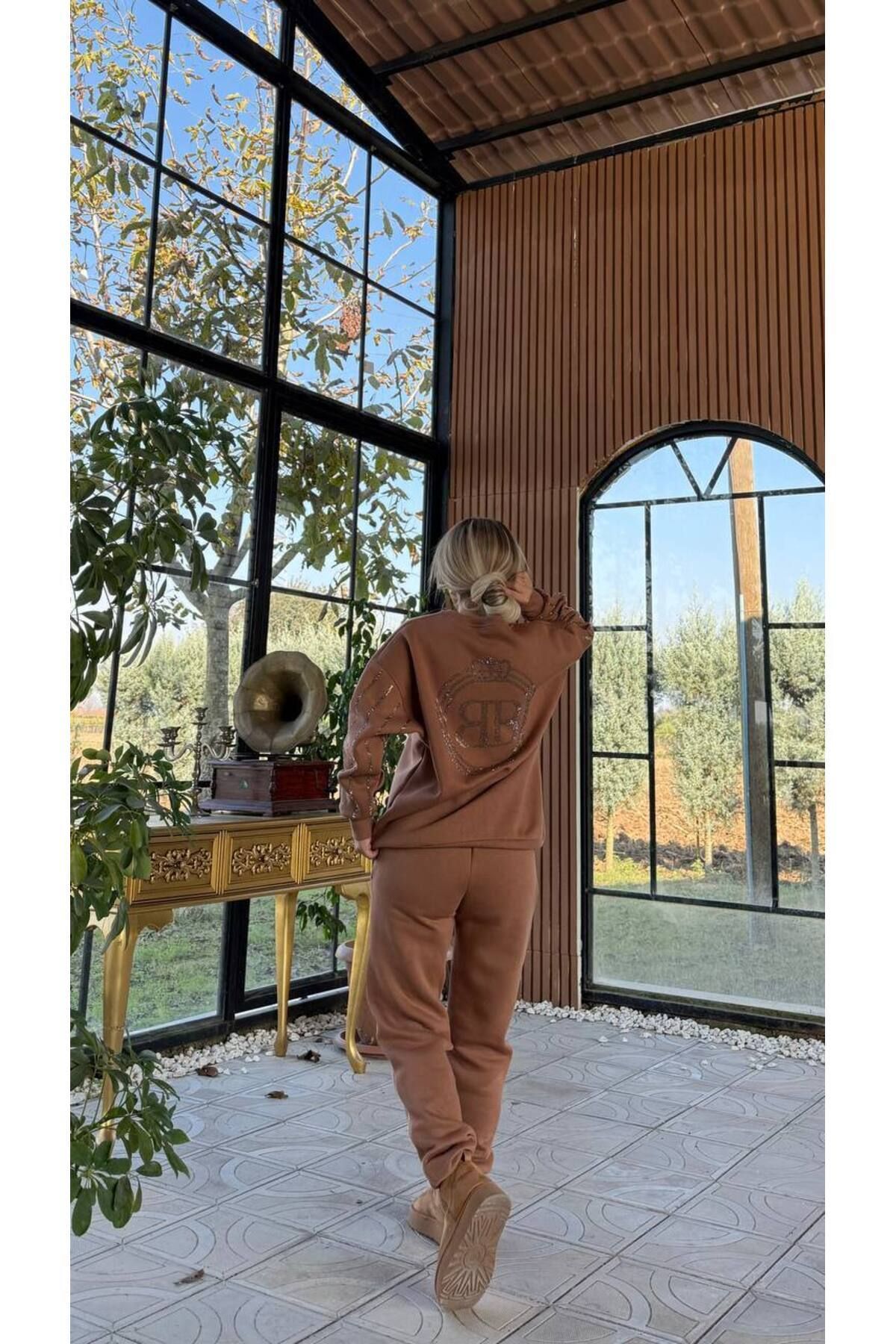 Kadın 3 İplik Şardonlu Sportif Alt Üst Takım