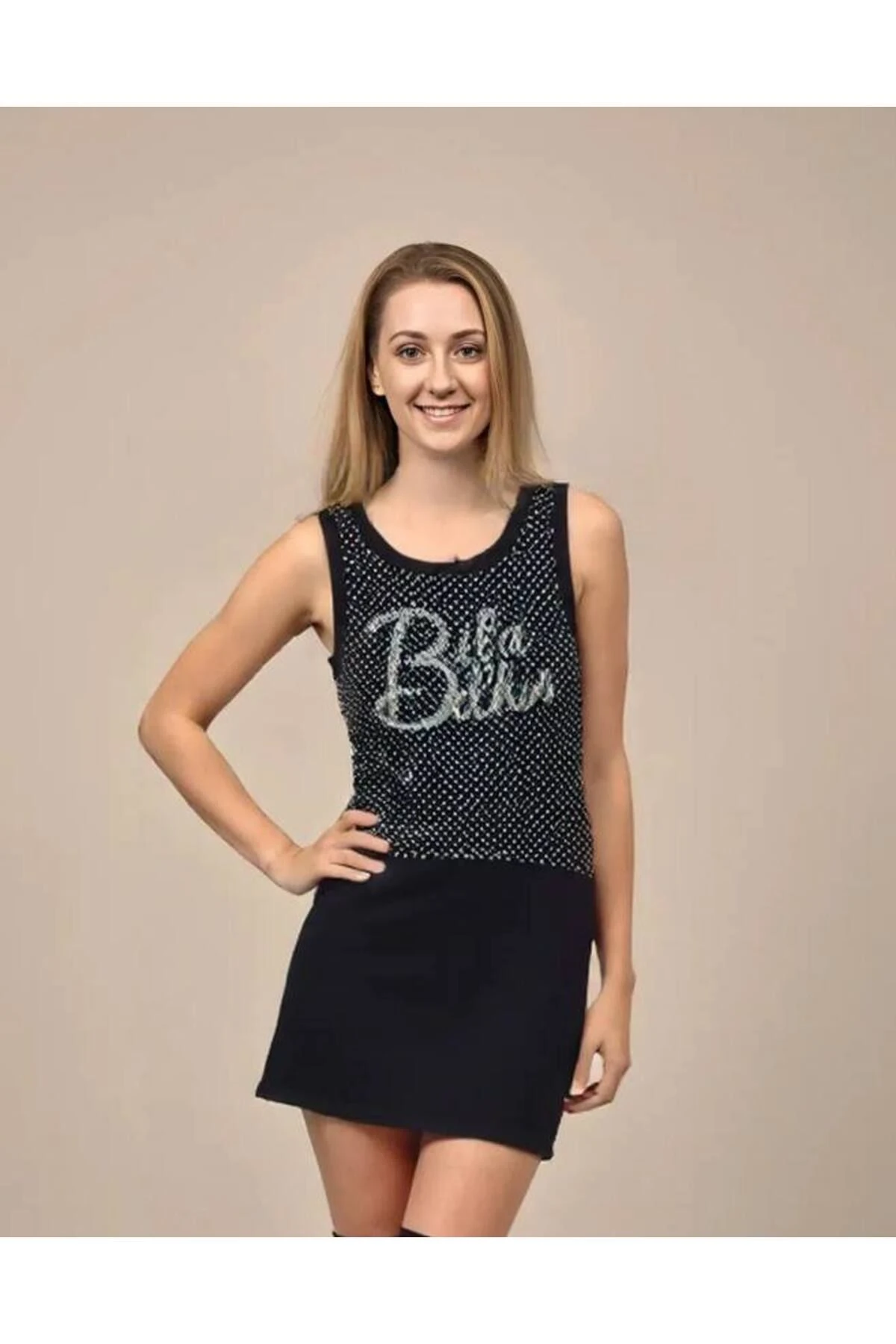 YENİ SEZON TAŞ DETAYLI ELBİSE