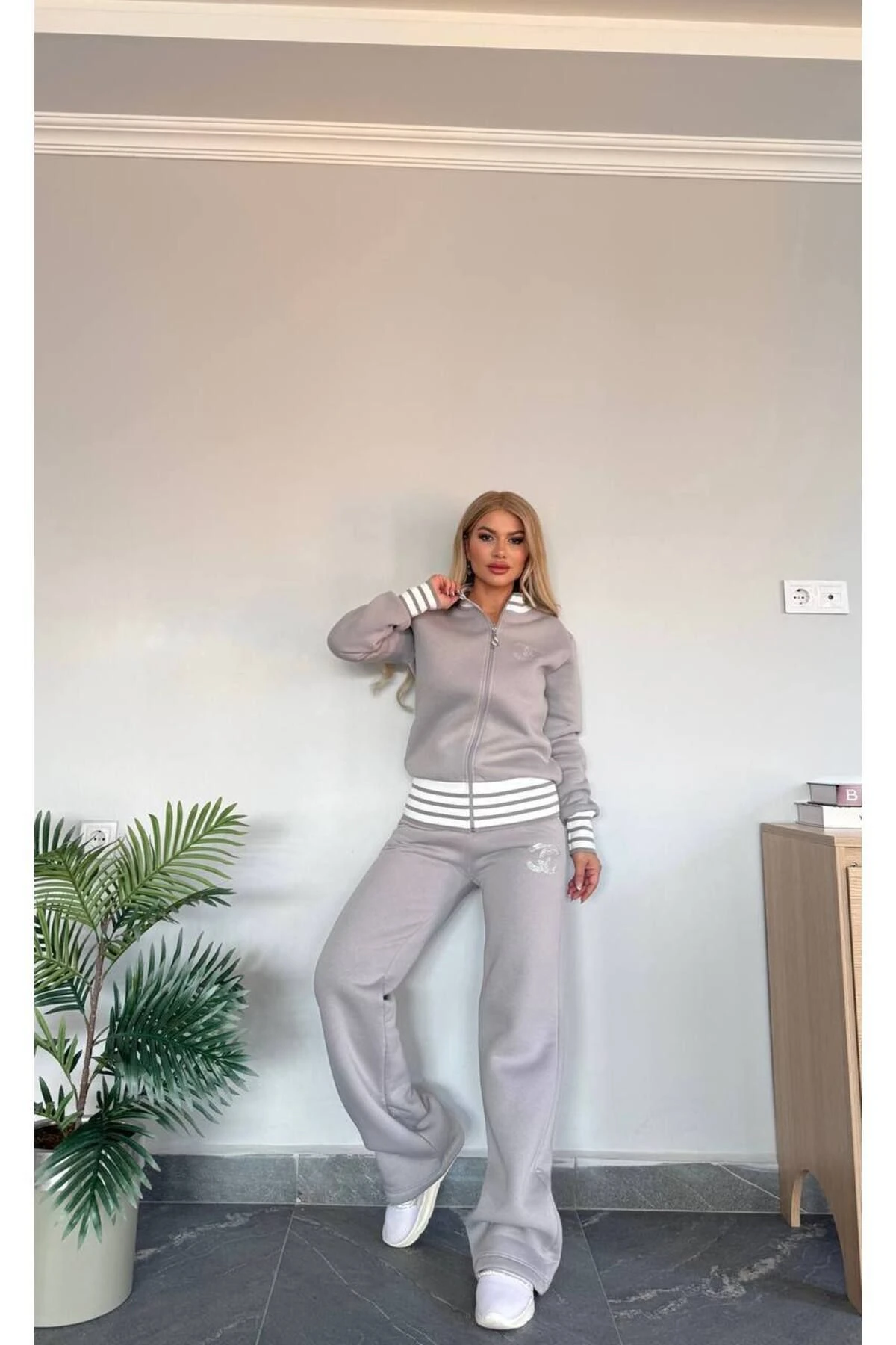 Kadın 3 İplik Şardonlu Rahat Giyim Konfor Odaklı Takım