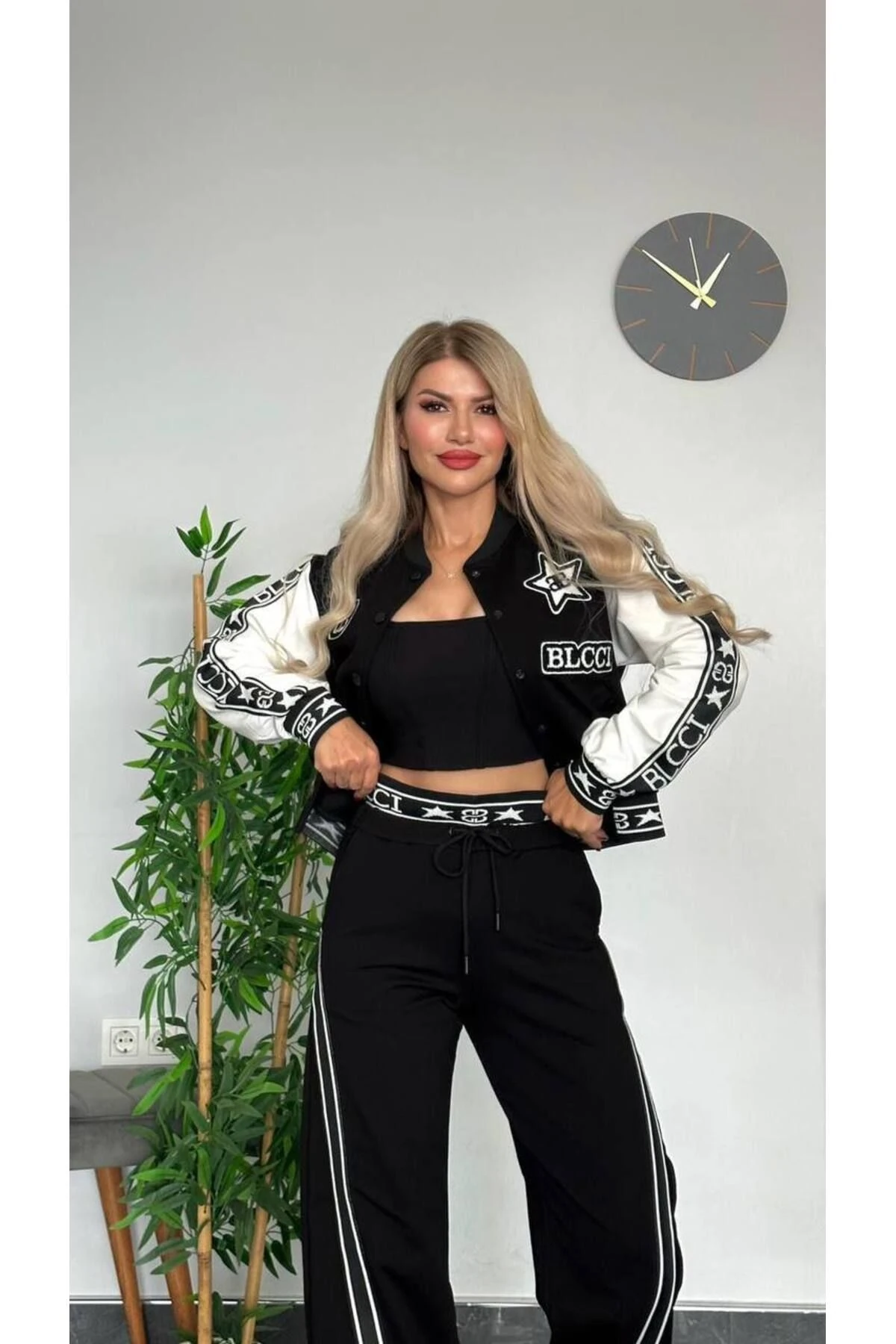 Kadın Kolej Ceket Geniş Paça Alt Üst Takım