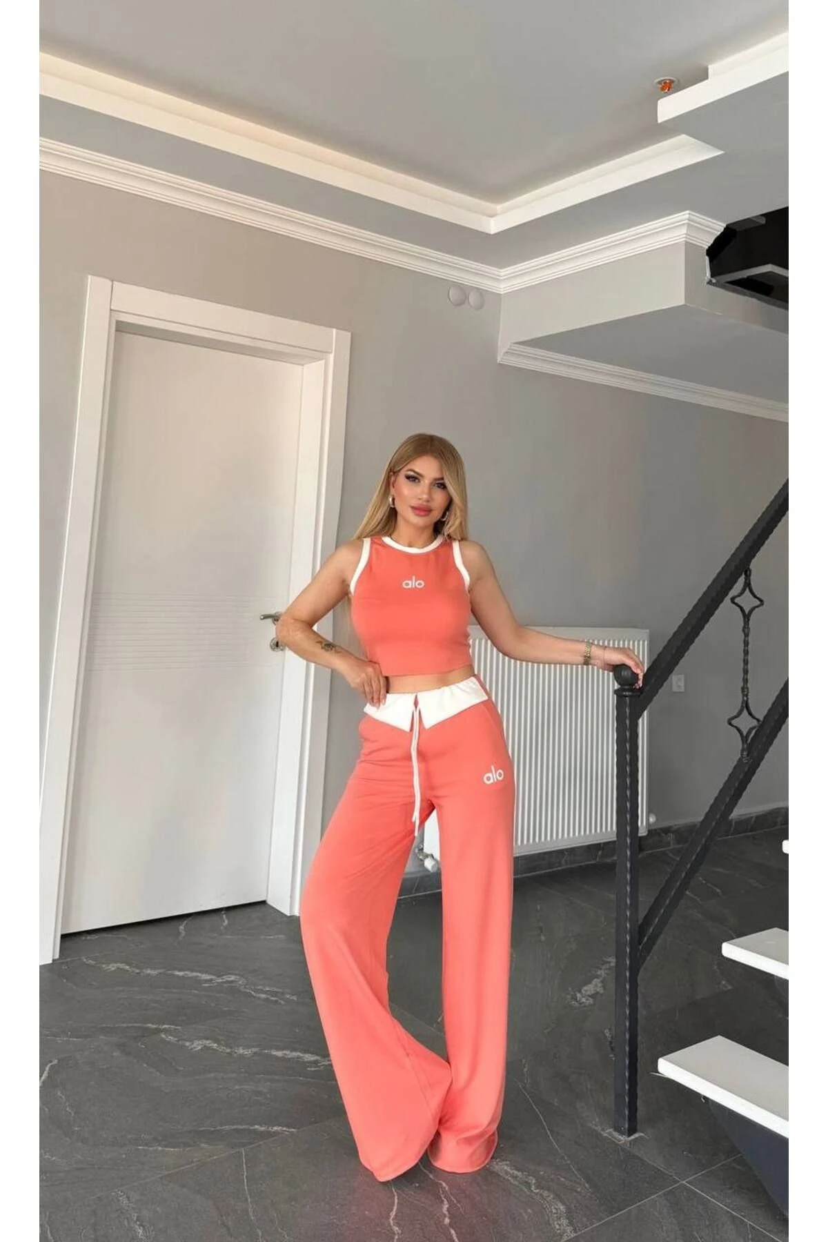 Kadın Kaliteli Lüks Giyim Modal Kumaş Esnek Licralı Bol Paça Takım