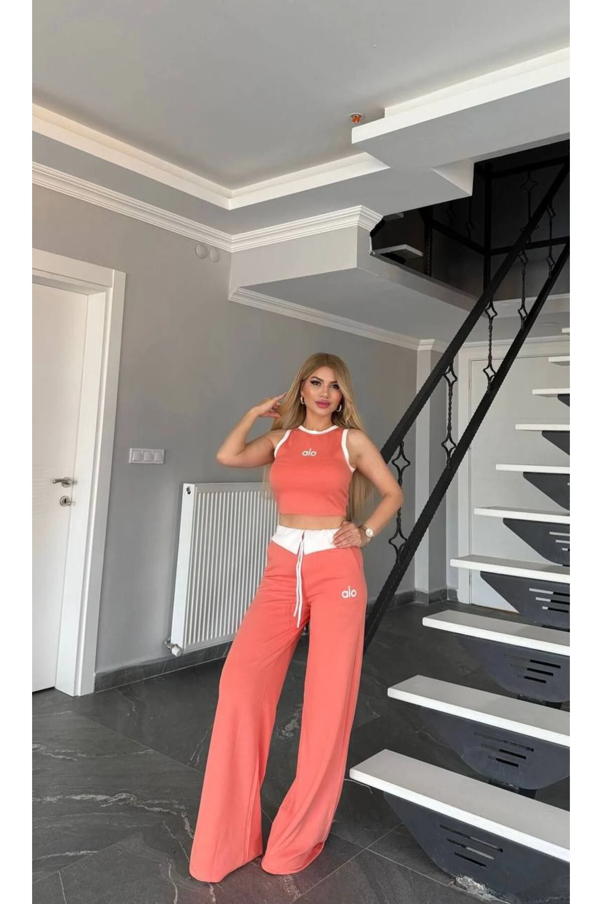 Kadın Kaliteli Lüks Giyim Modal Kumaş Esnek Licralı Bol Paça Takım