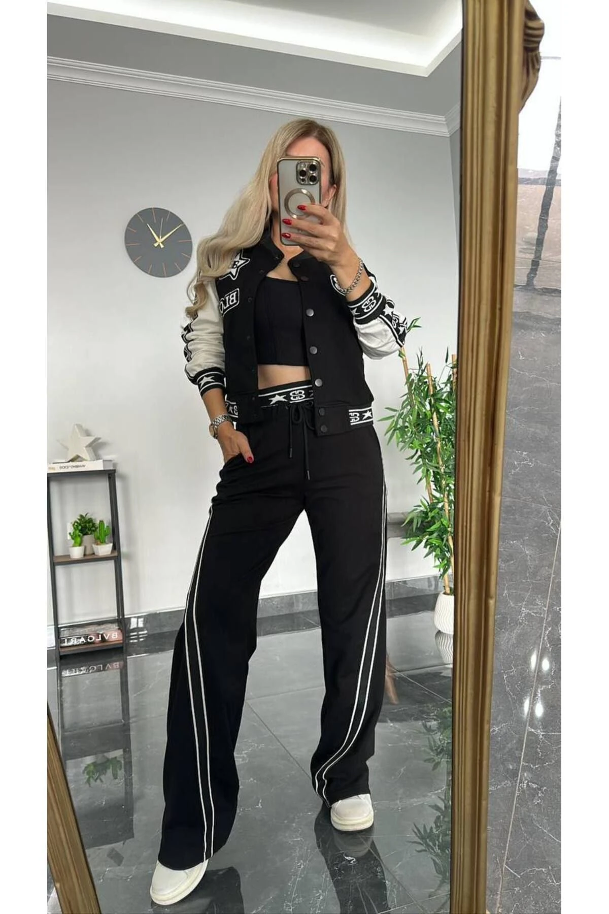 Kadın Kolej Ceket Geniş Paça Alt Üst Takım