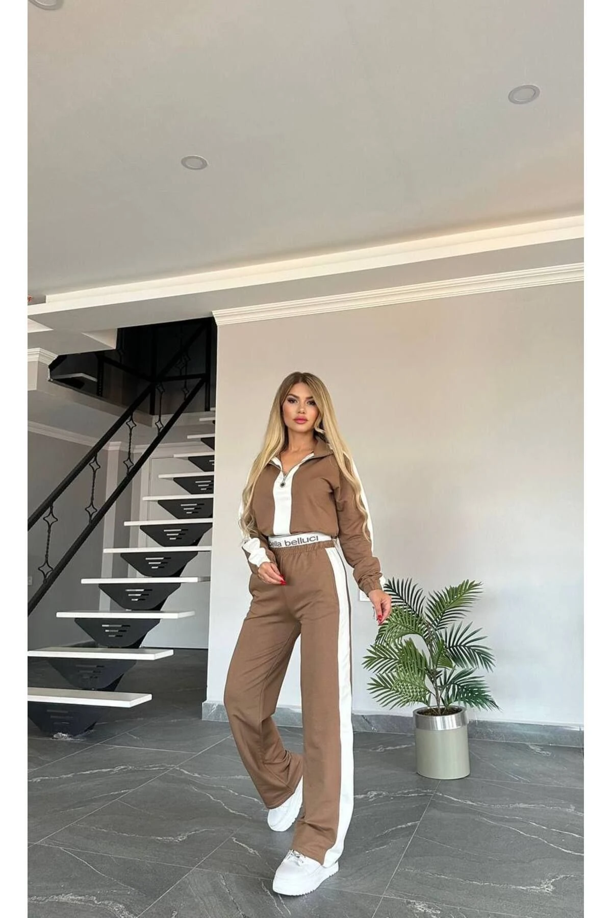 Kadın Bel Bant Detaylı Yüksek Bel Esnek Üst Kısım Göbek Açık Kapalı Yanlardan Ayarlana bilen 2 İplik