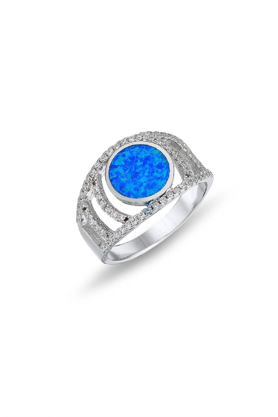 Opal blue stone ring