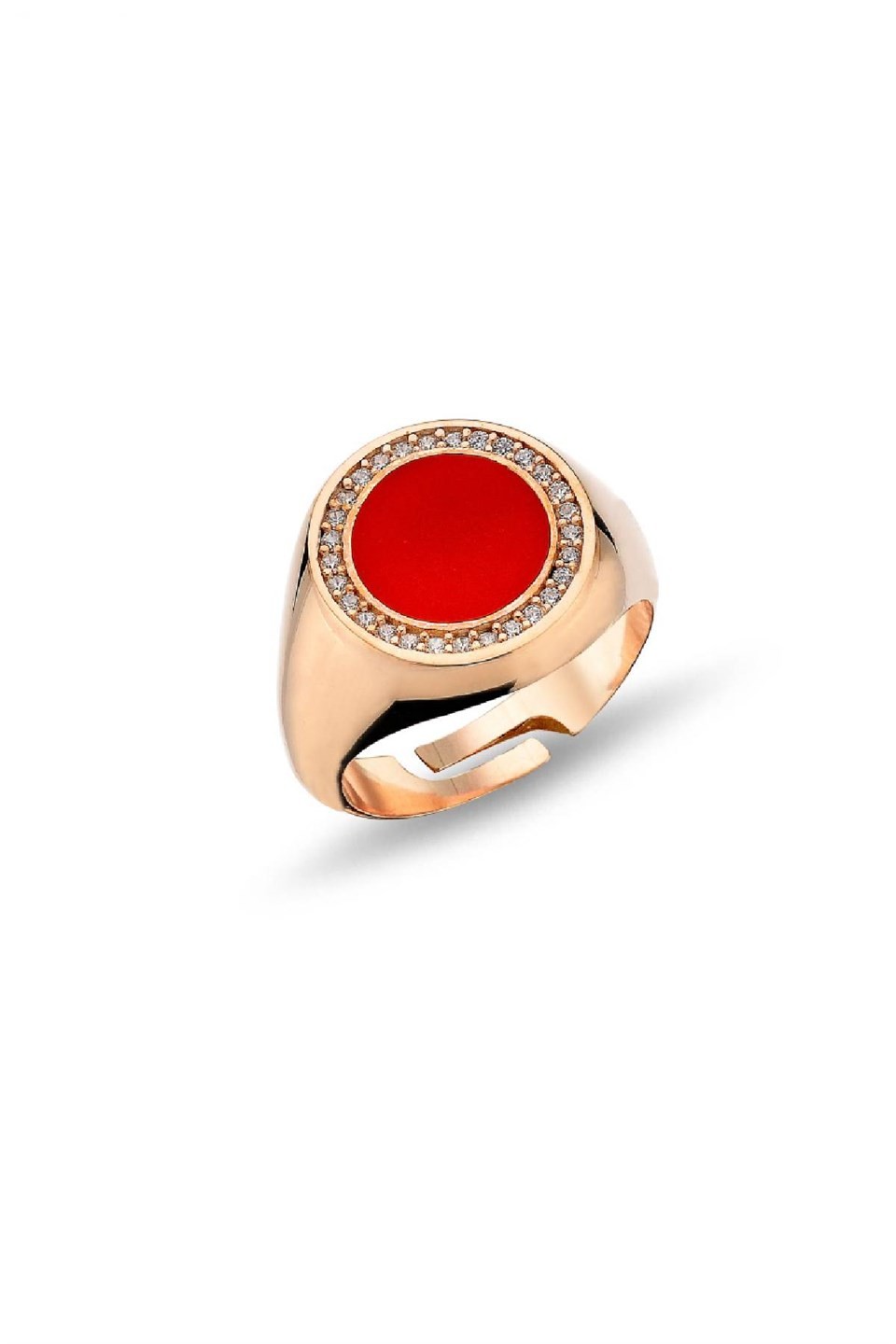 Red Enamel Italian Ring