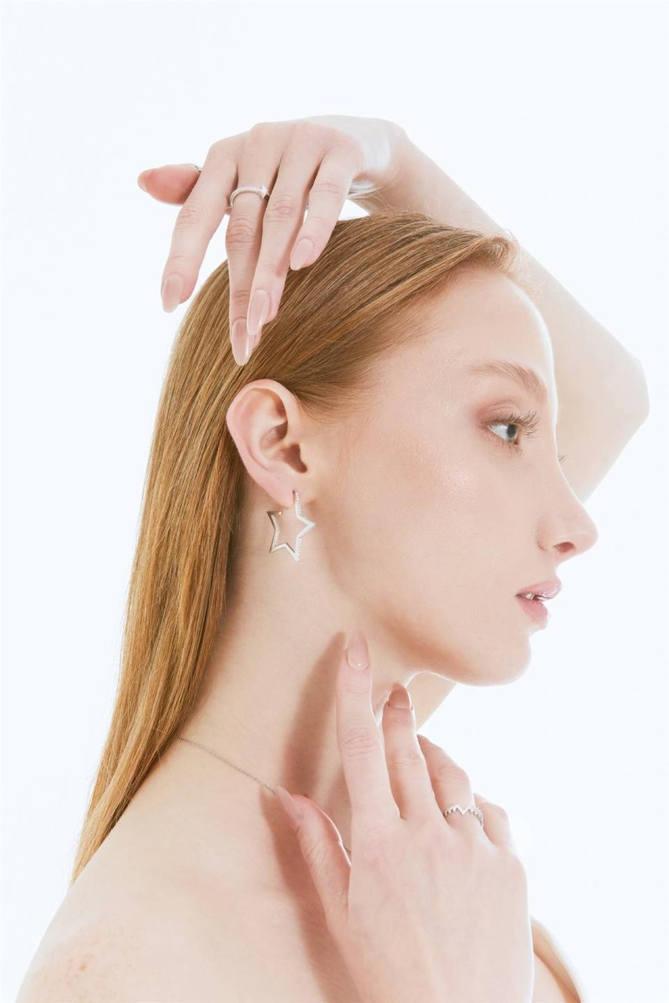 Zircon Big Star Earrings