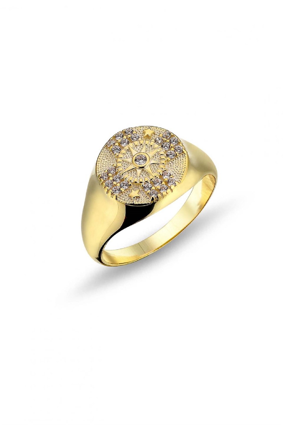 Italian star ring with zircon stone