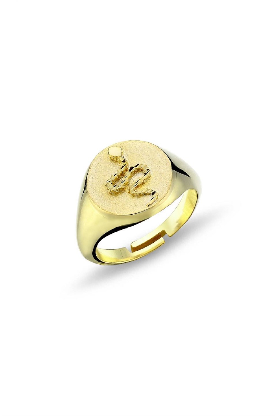 Gold -plated silver snake ring