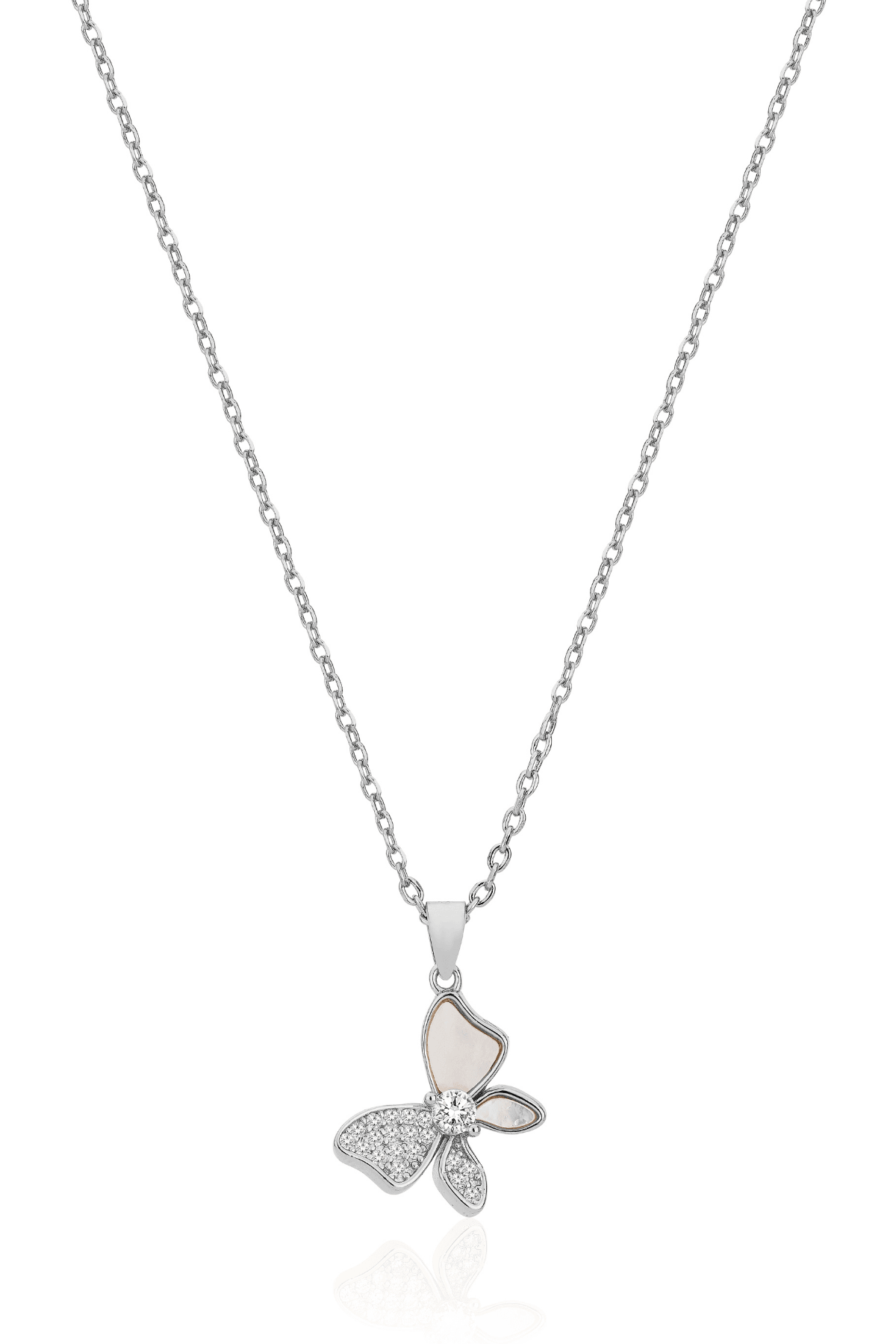 Opal butterfly necklace