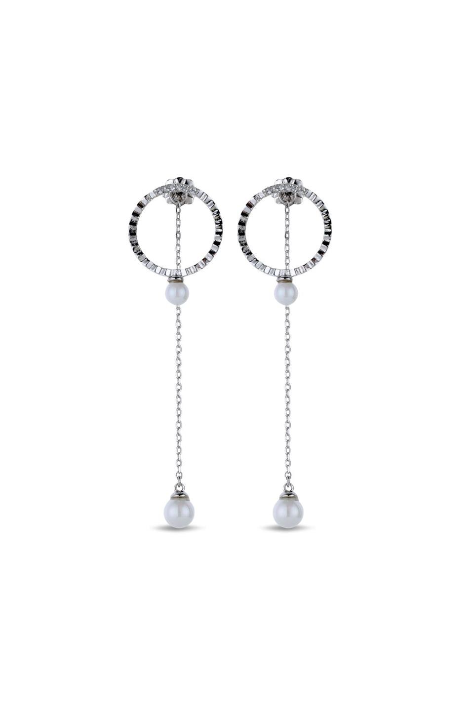 Zircon pearl detail earrings