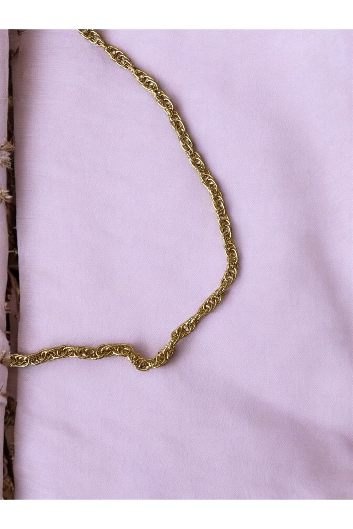 Altın Gold Renkli Altın Kaplı Modern Şık Zincir Gözlük Askısı Maske İpi