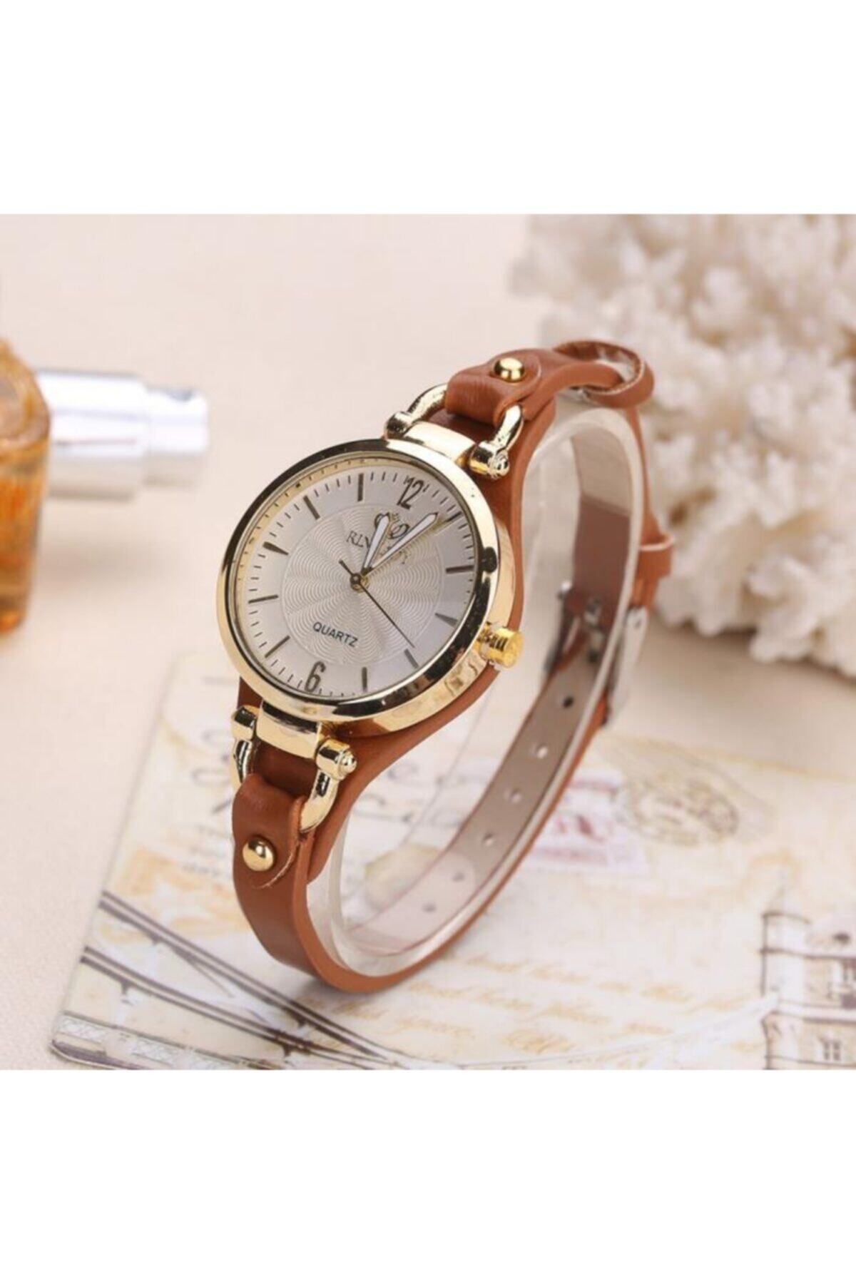 Gyrox Beyaz Yuvarlak Vintage & Retro Saat