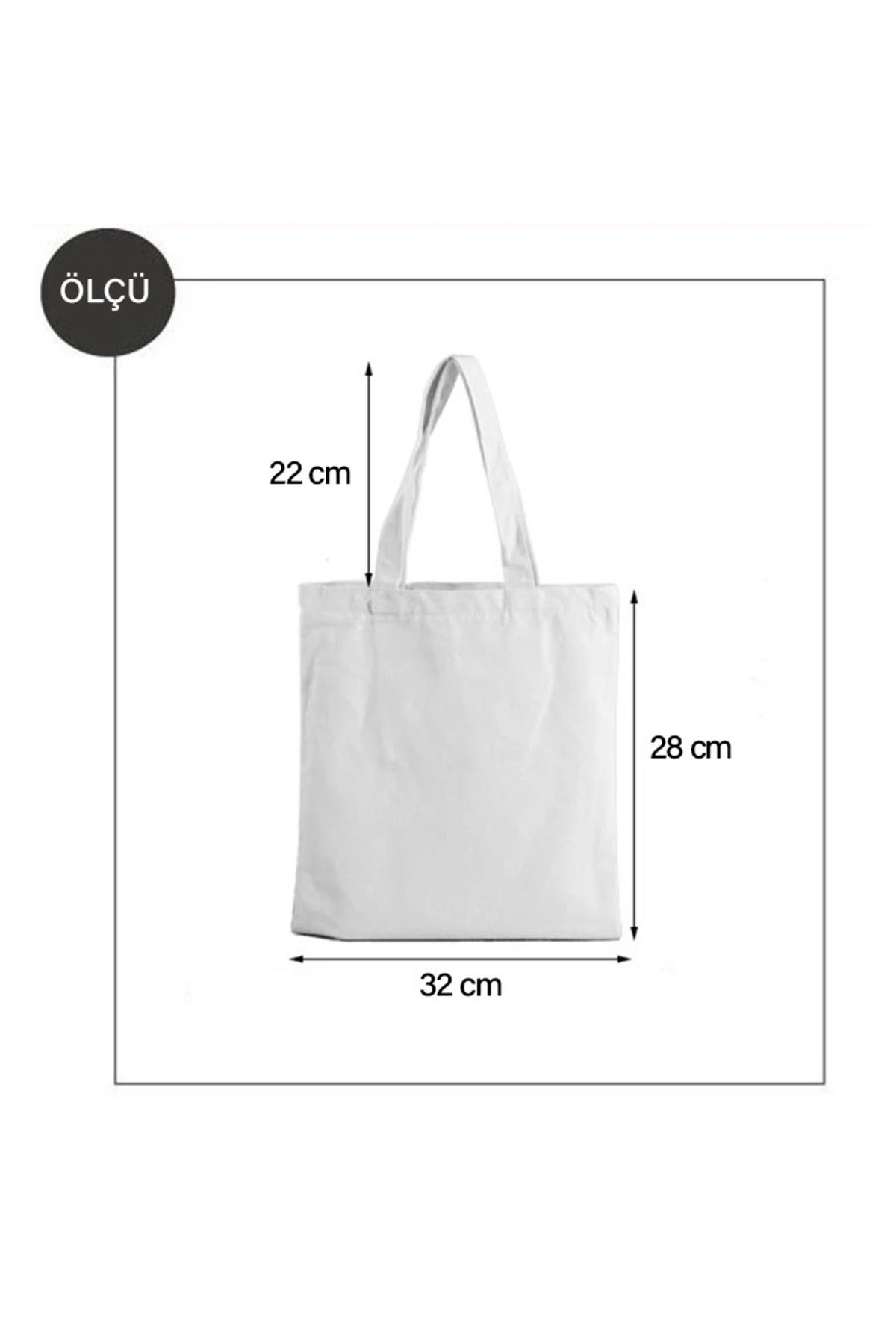 Canvas Mini Yazılı Bez Omuz - Kol Çantası