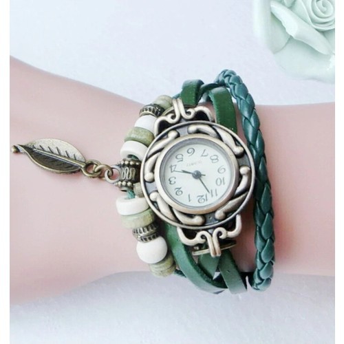 Toz Vintage Beyaz Bileklikli Yuvarlak Saat
