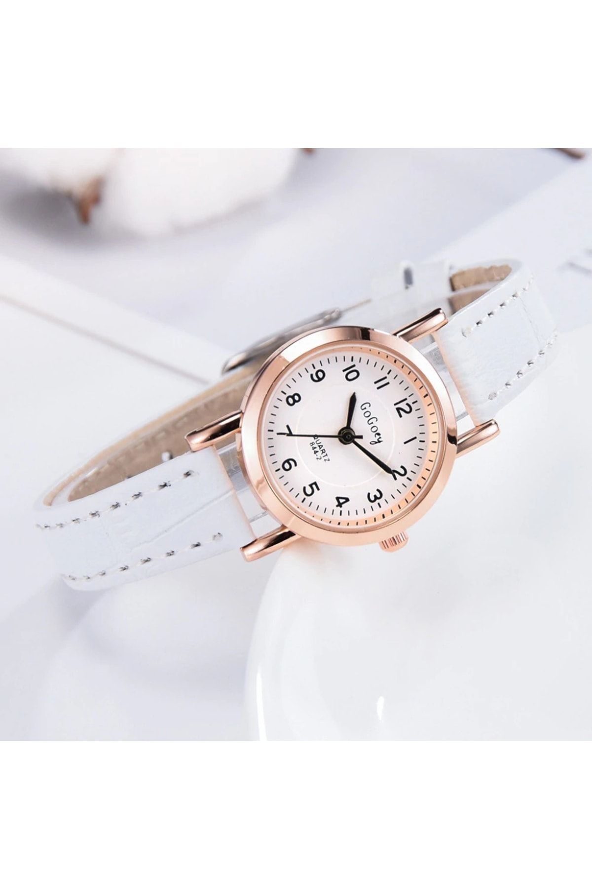 Dubhe Beyaz Yuvarlak Vintage&retro Saat