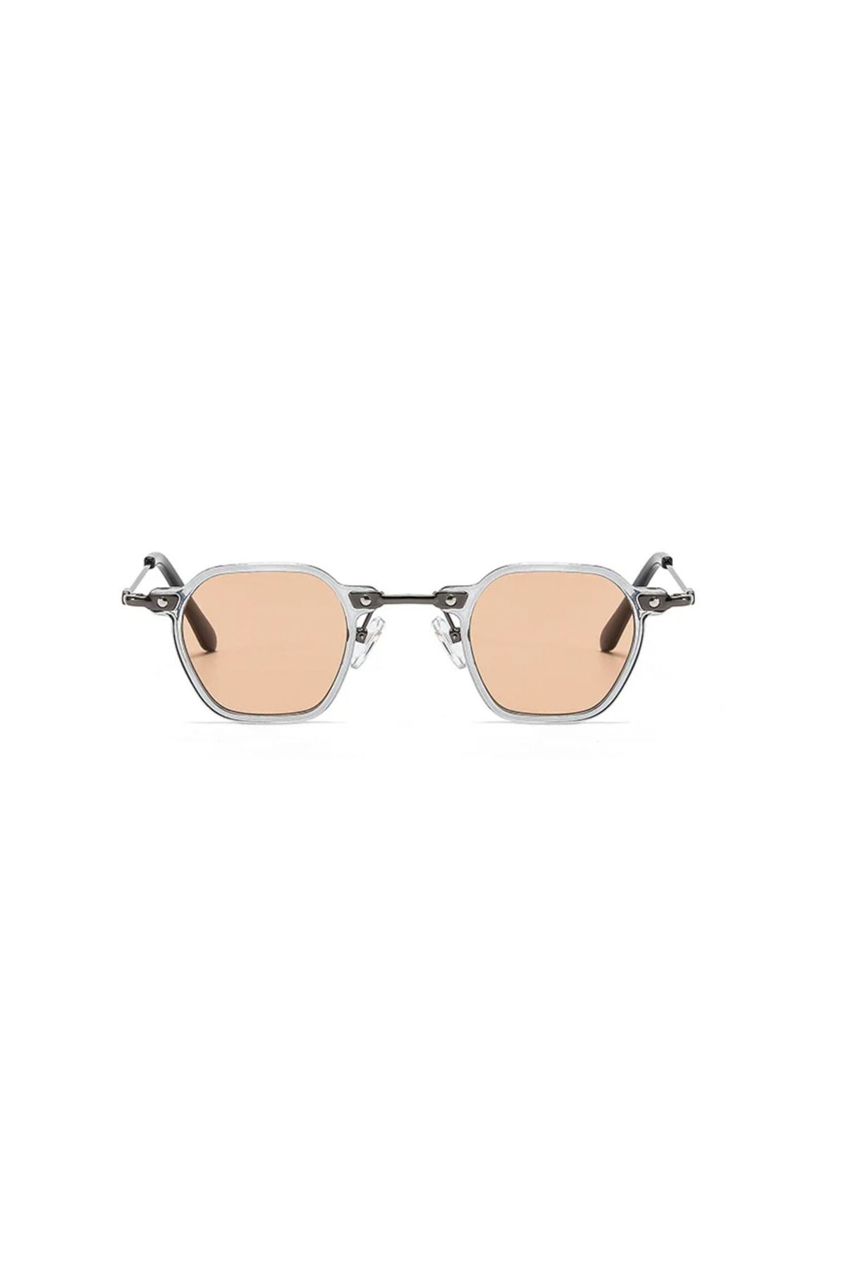 Tirema Gri Çerçeve Bej Cam Vintage & Retro Unisex Güneş Gözlüğü