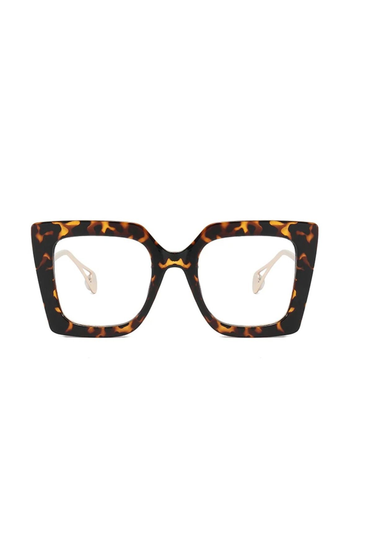 Drelina Leopar Desenli Vintage & Retro Gözlük