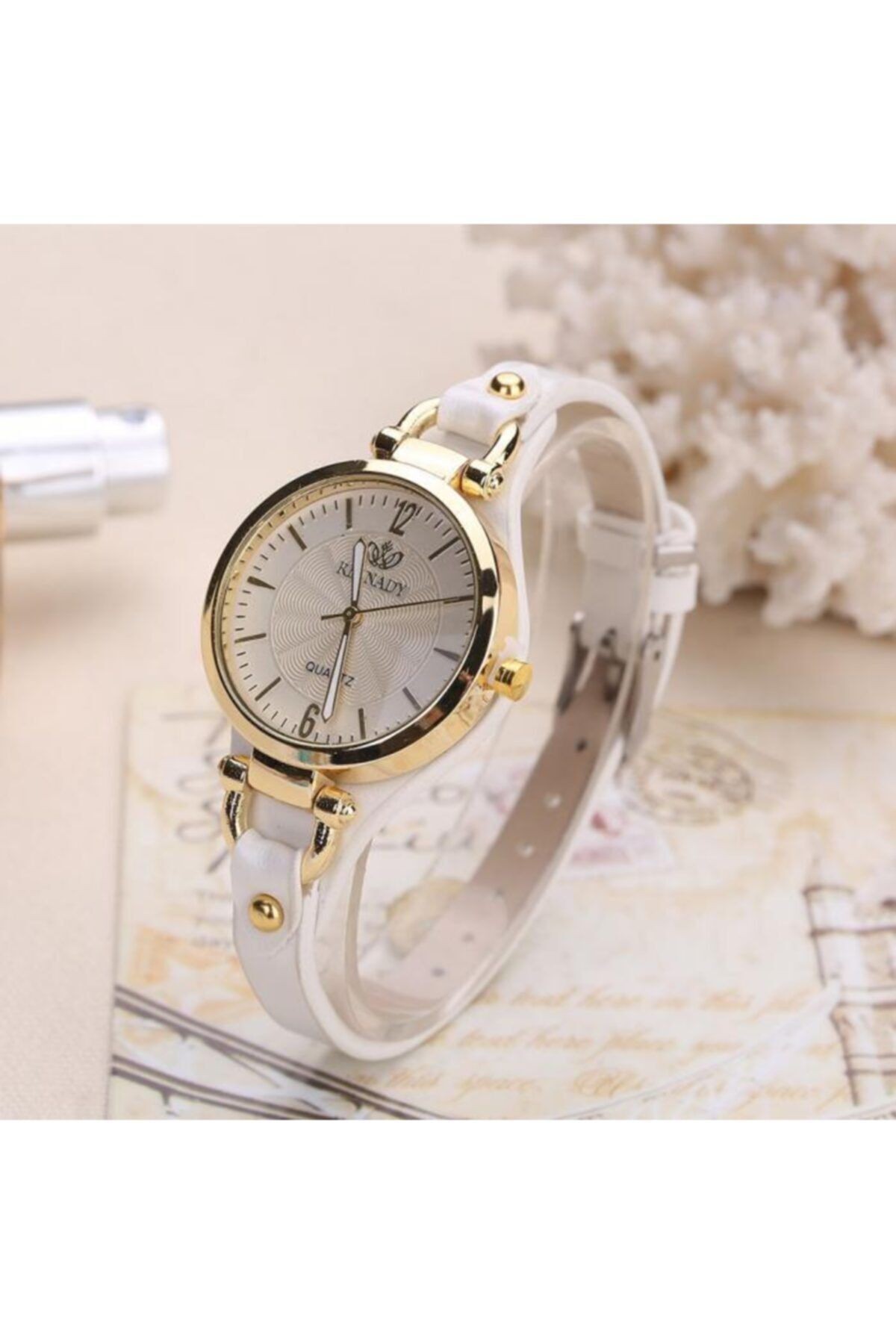 Gyrox Beyaz Yuvarlak Vintage & Retro Saat