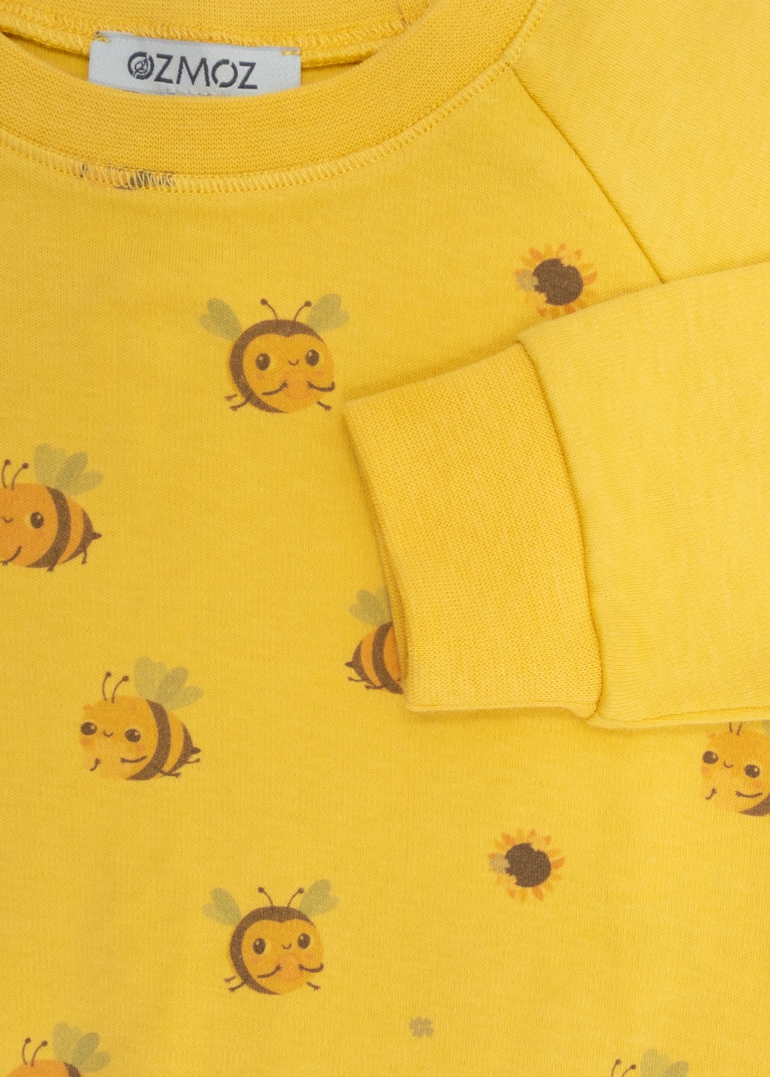 Organic Bee Printed Yellow Little Boy Suit