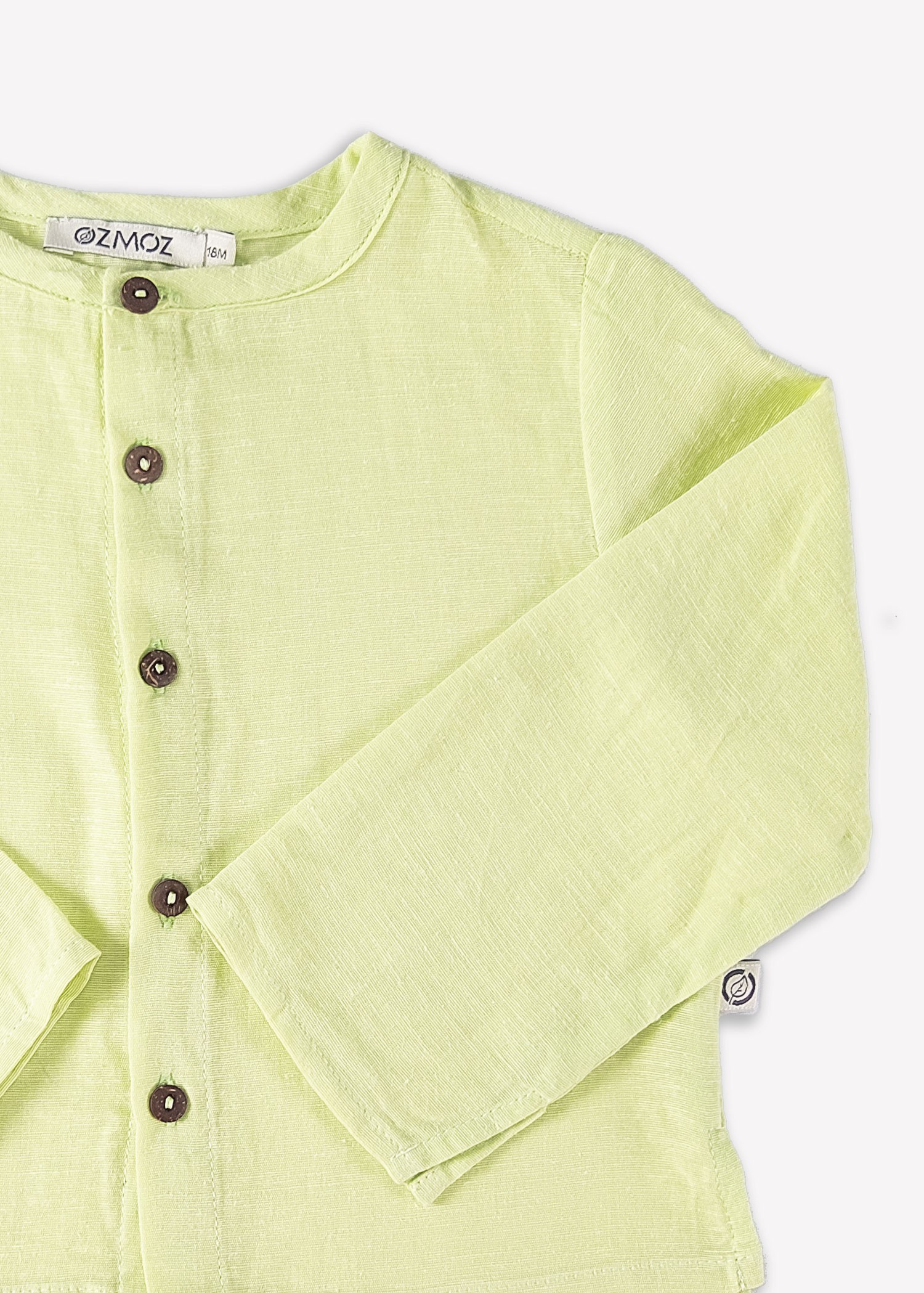 Organic Button Closure Green Spring Unisex Baby Shirt