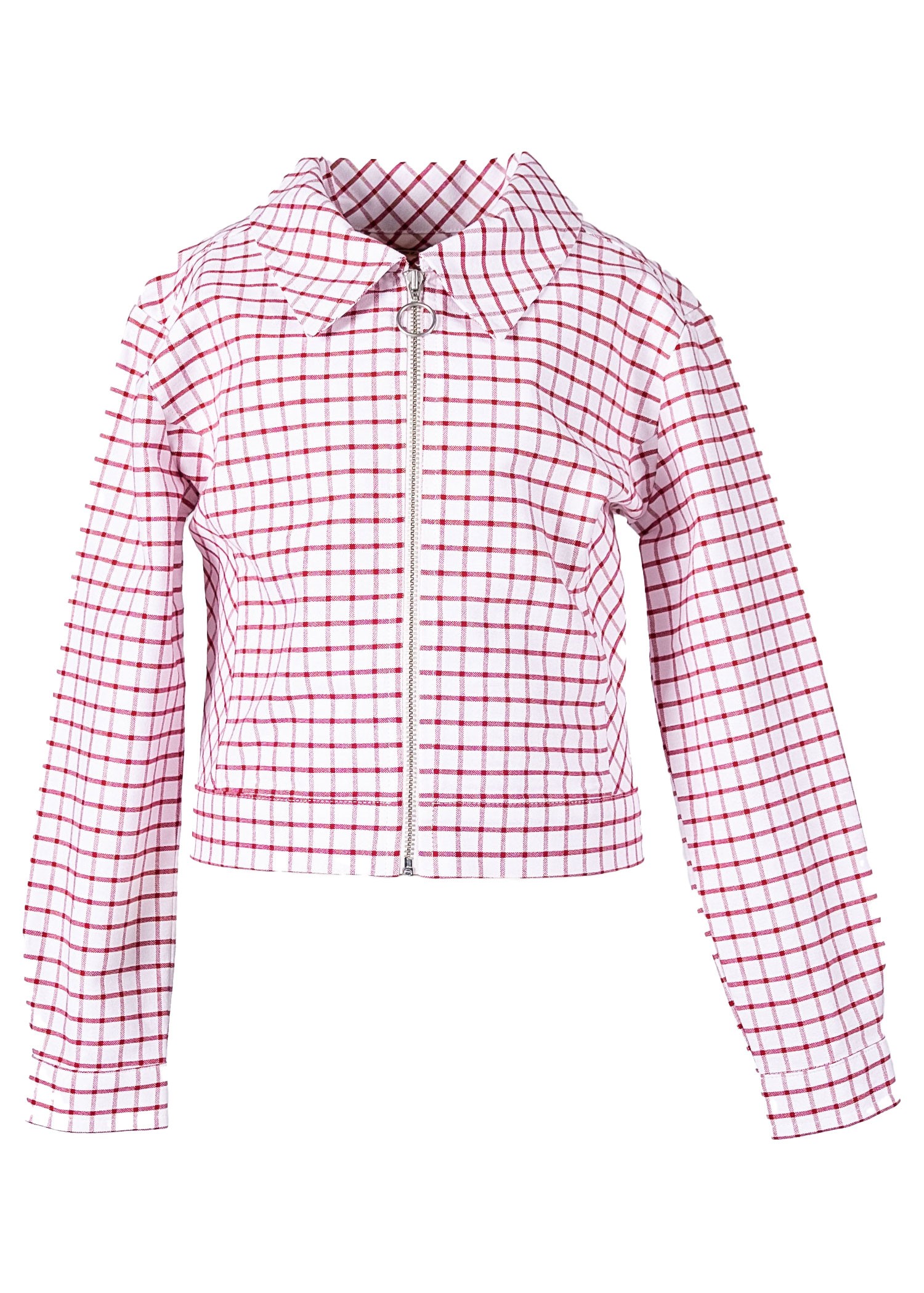 Cotton Sport Plaid Red Spring Coat for Girls