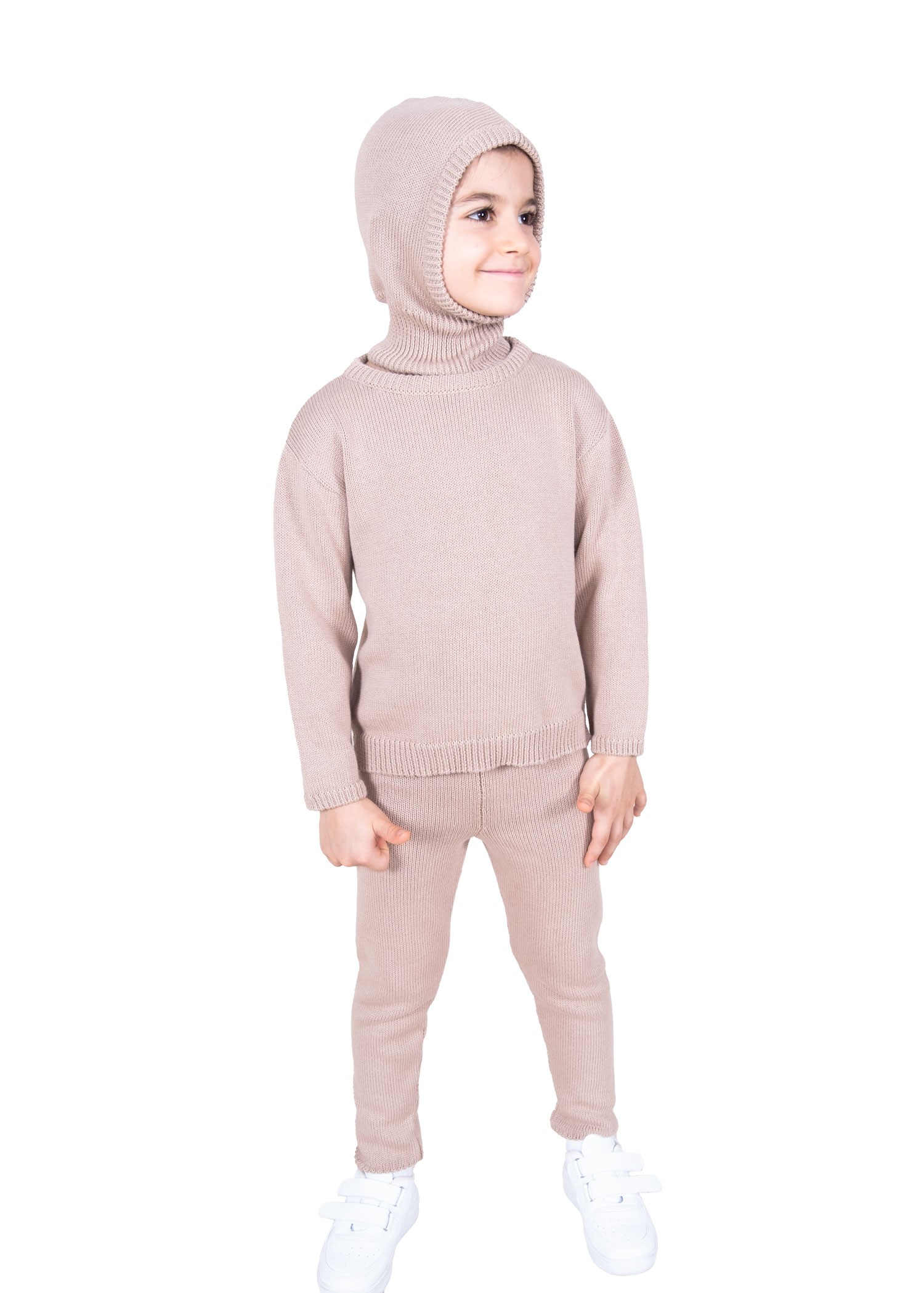 Organic Cotton Winter Milk Brown Unisex Little Kids Knitwear Trousers