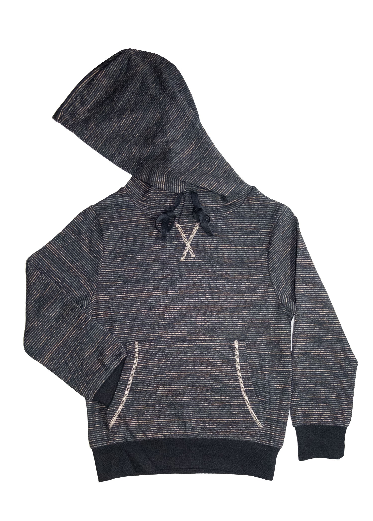 Cotton Melange Spring Boy Hooded Sweatshirt Anthracite