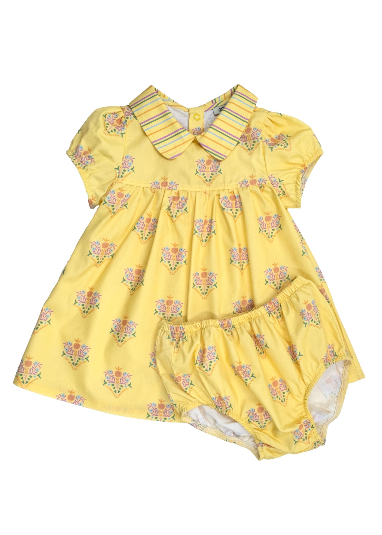 100% Cotton Floral Summer Baby Girl Panty Dress Set