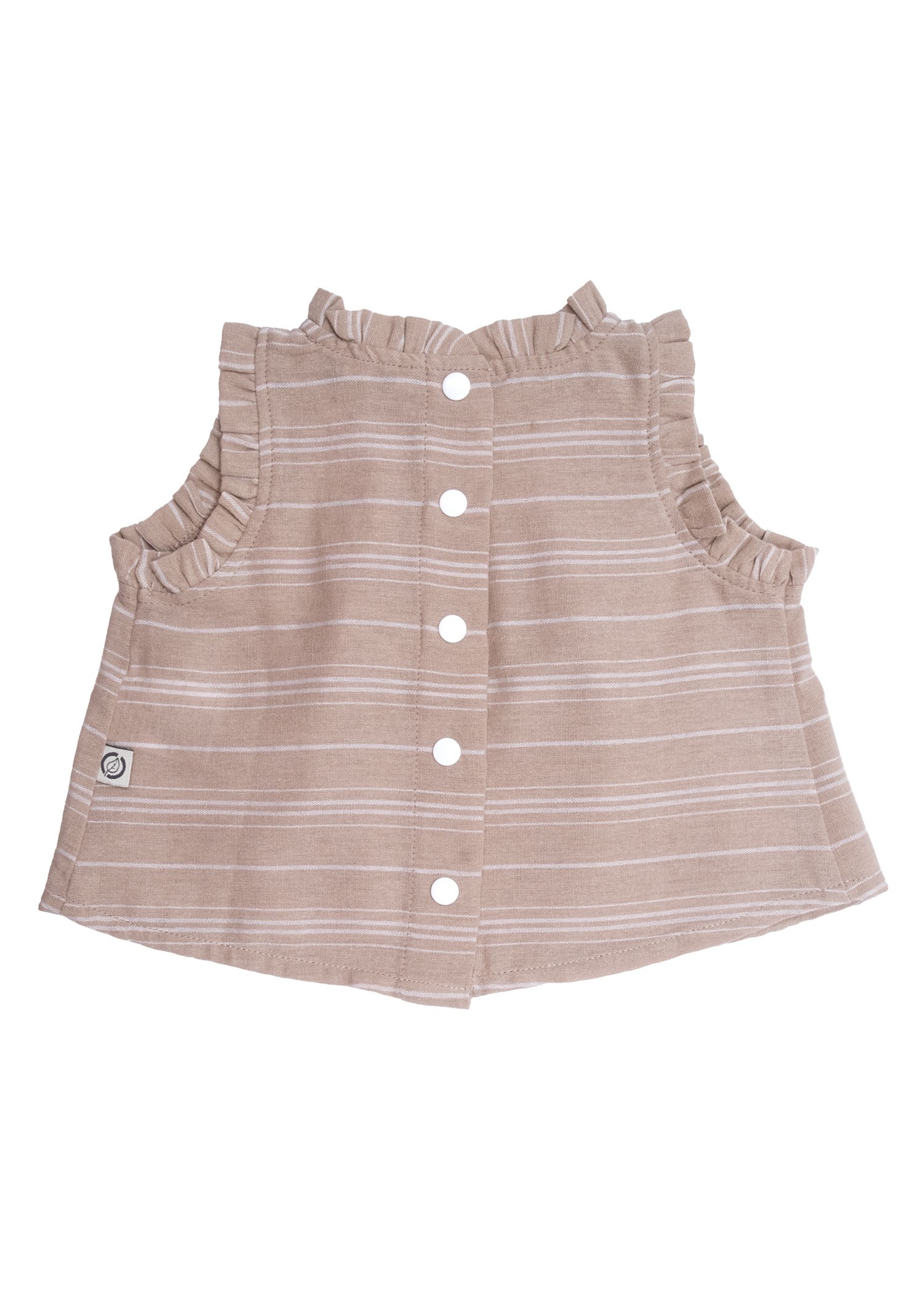 100% Cotton Ruffled Baby Girl Sleeveless Blouse