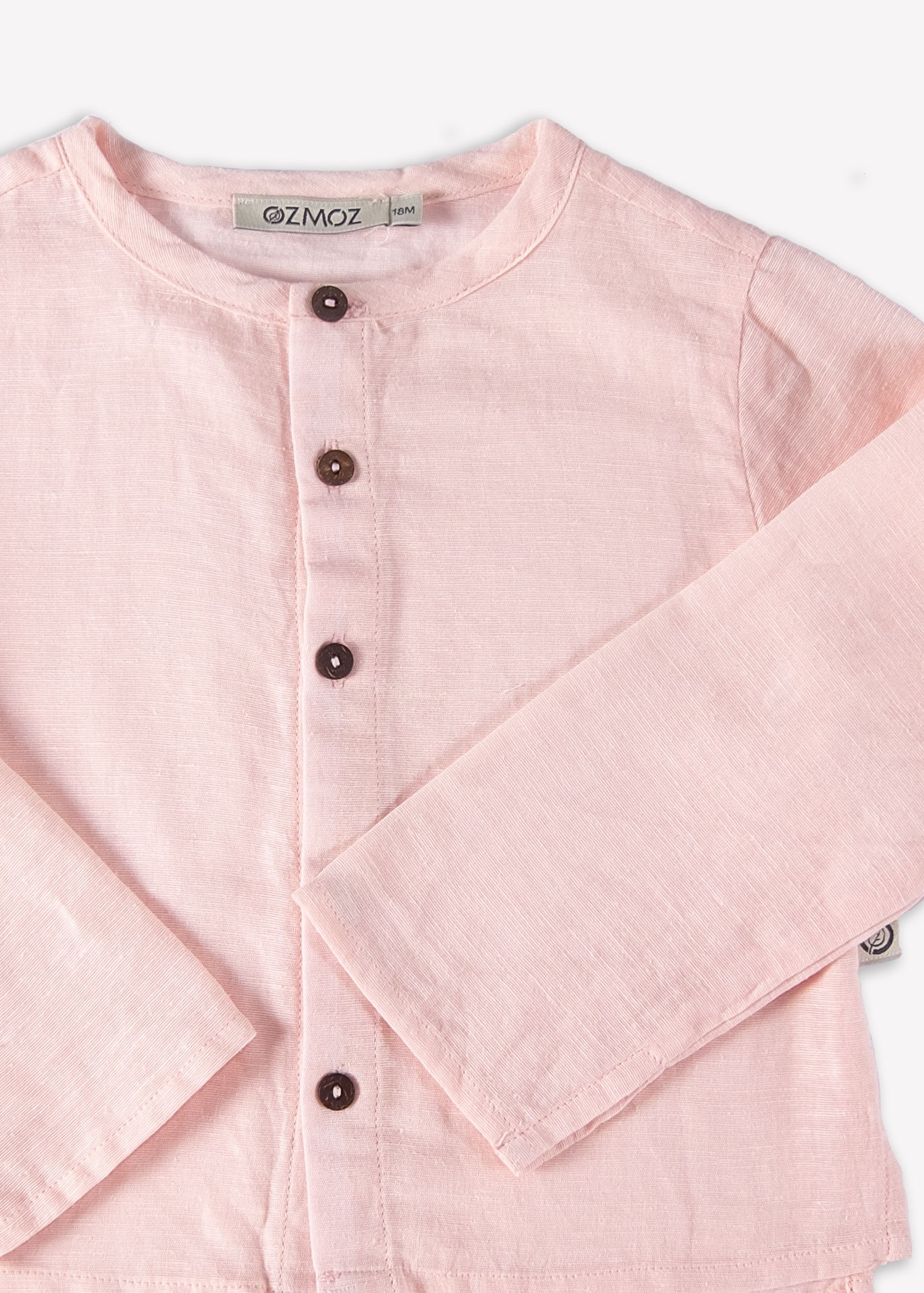 Organic Button Closure Pink Spring Unisex Baby Shirt