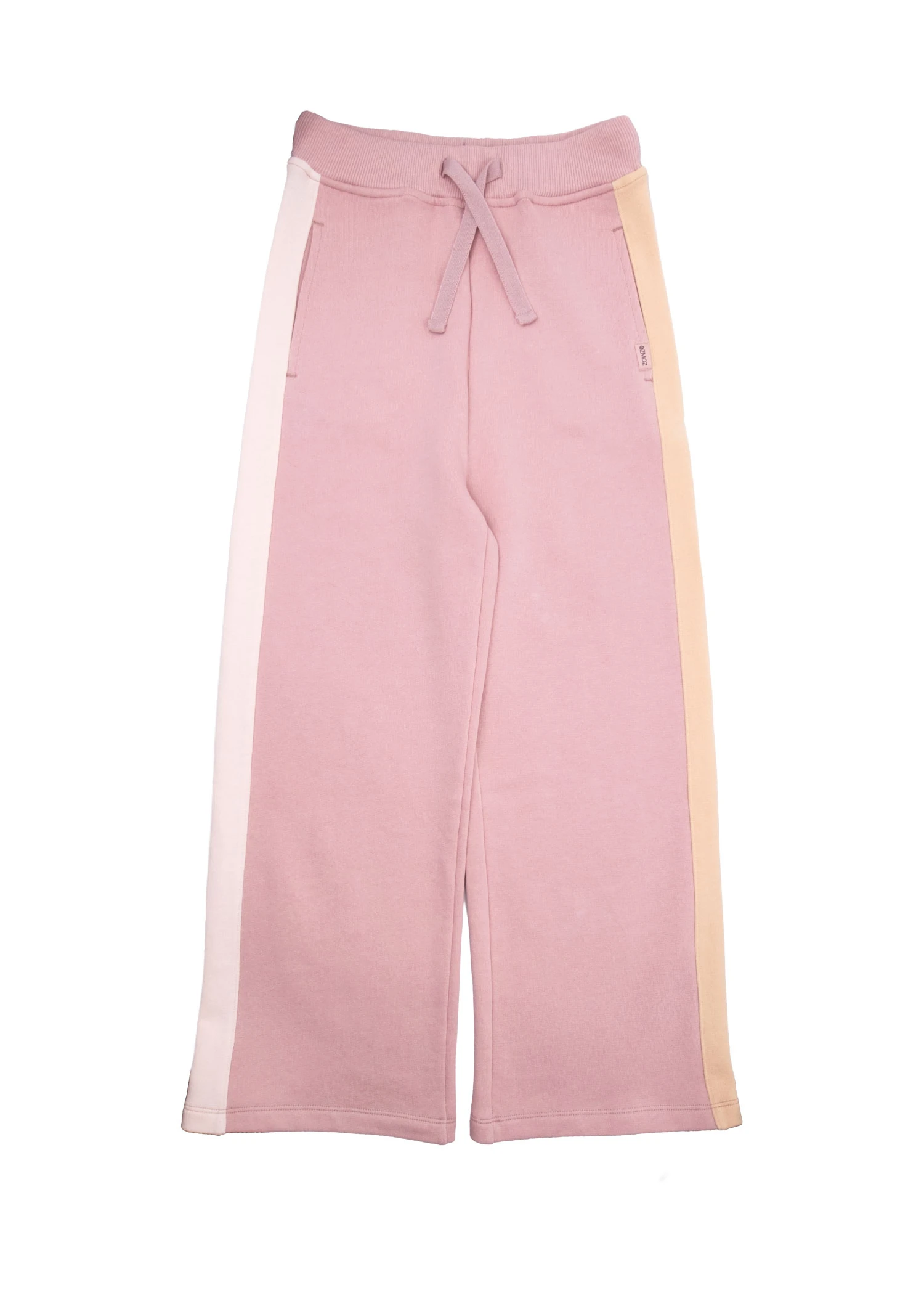 Organik Yanı Şeritli Pembe Kışlık Kız Çocuk Eşofman Altı