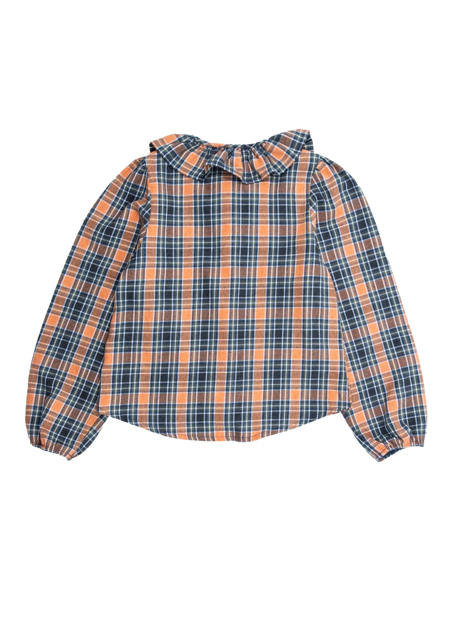 Ruffle Collar Plaid Winter Girl's Shirt