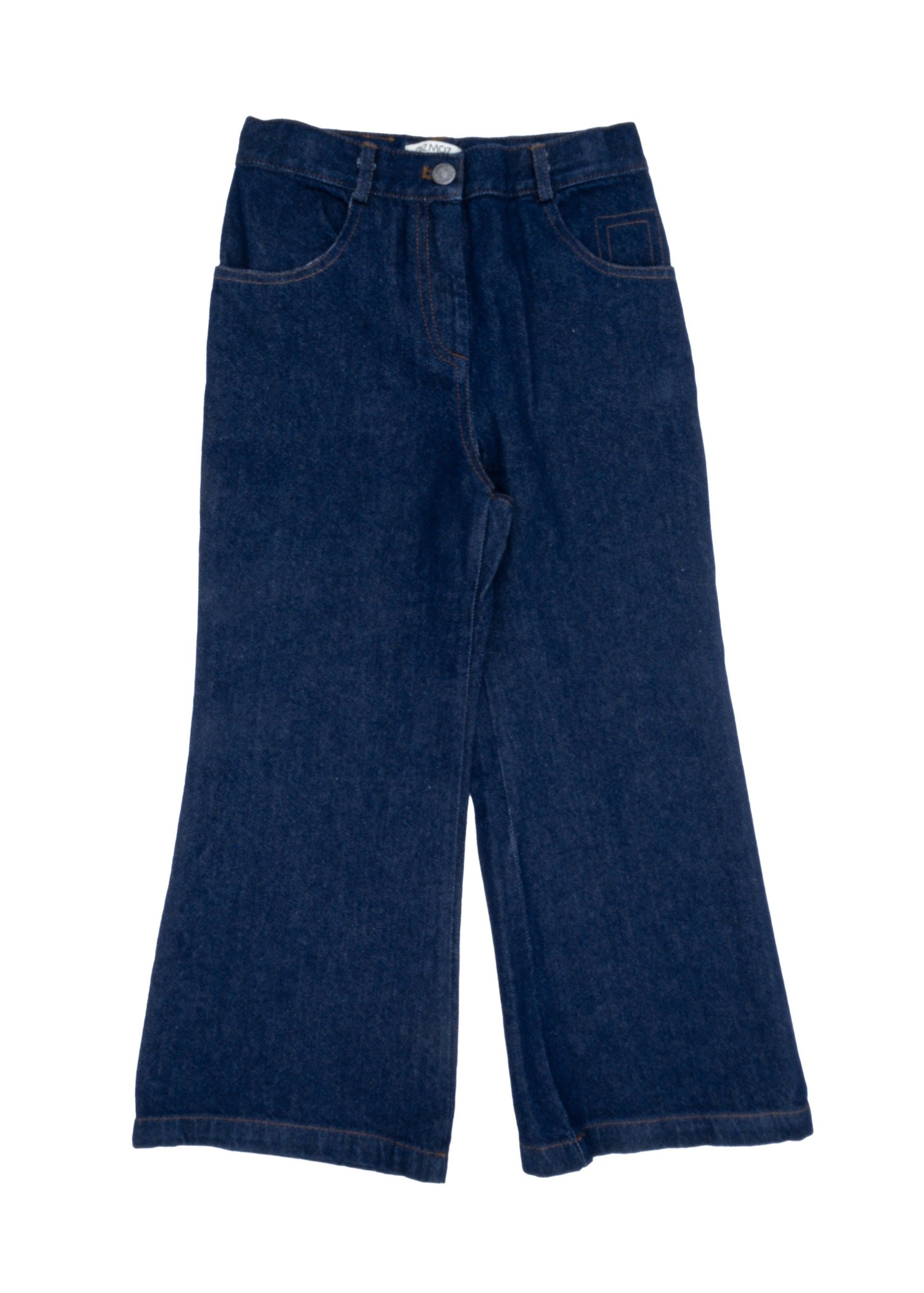 100% Cotton Wide Leg Navy Blue Girls' Denim Trousers