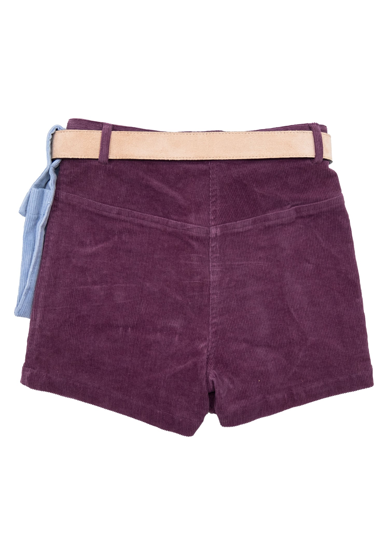 Corduroy Pocket Detailed Purple Winter Girls' Shorts