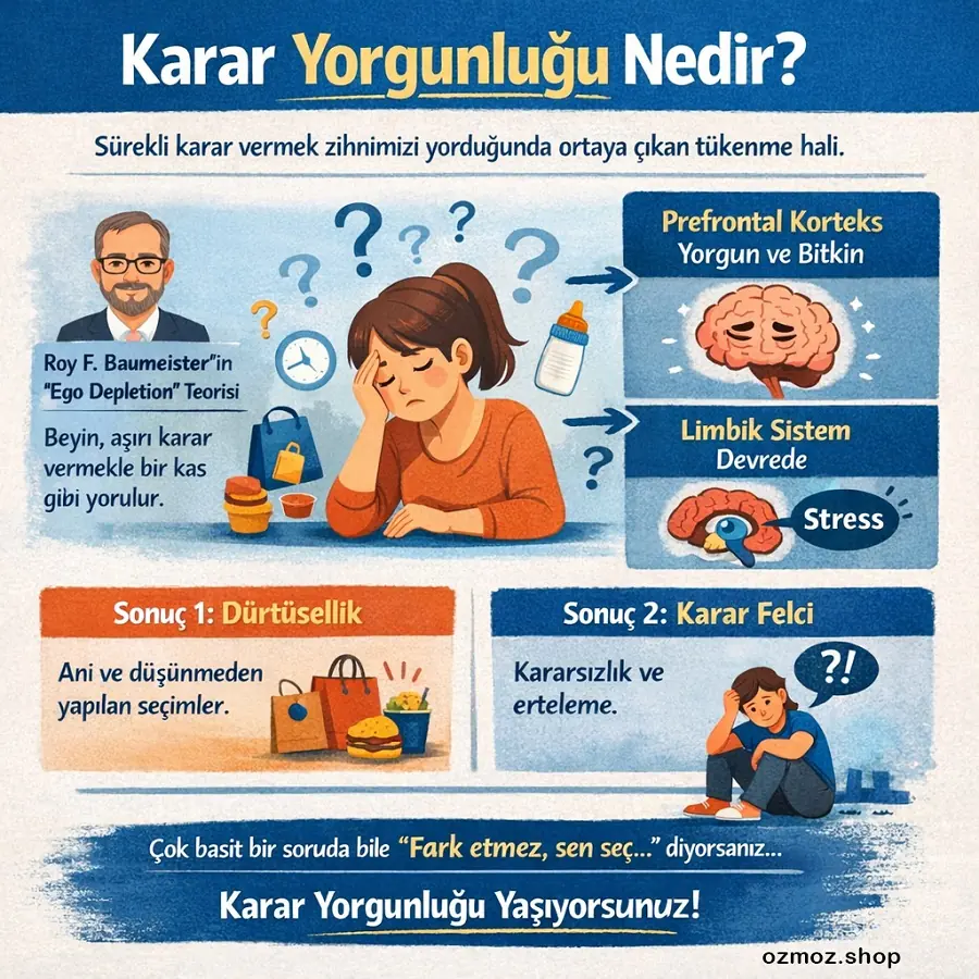 Karar yorgunluğu, beyninizin artık işlev yapmaz hale gelmesidir.