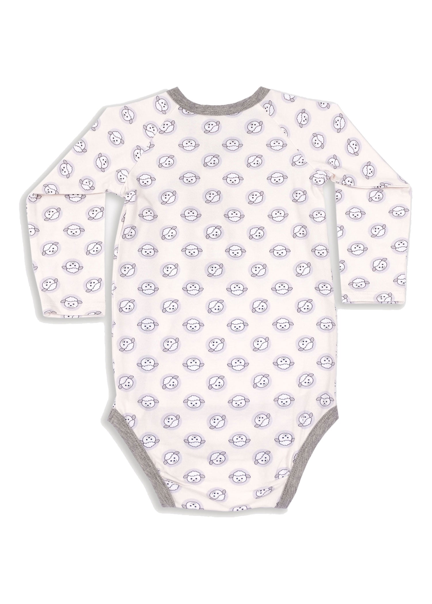 Organik Kuzu Baskılı Kruvaze Unisex Bebek Body