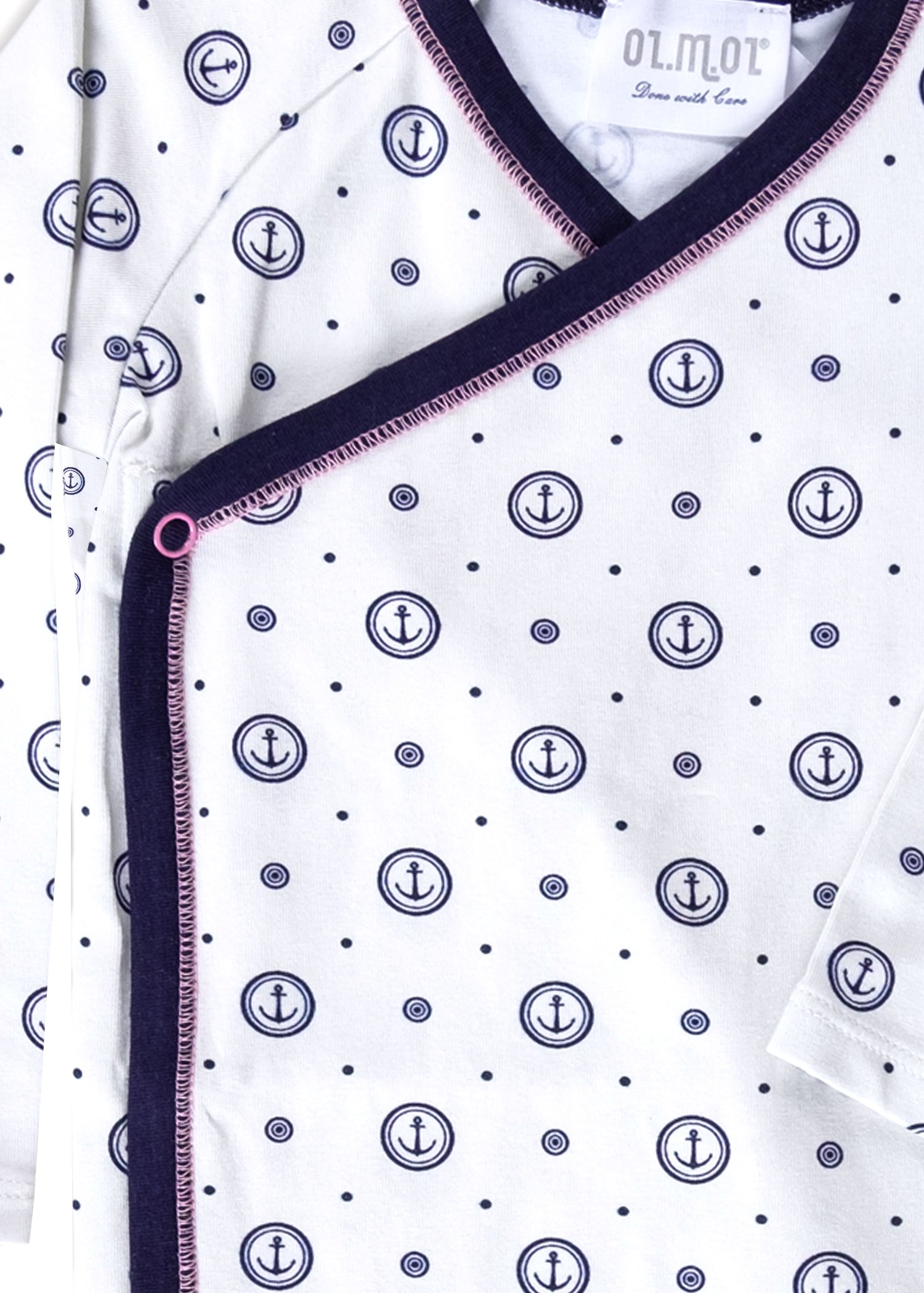 Organik Çapa Baskılı Kruvaze Unisex Bebek Body