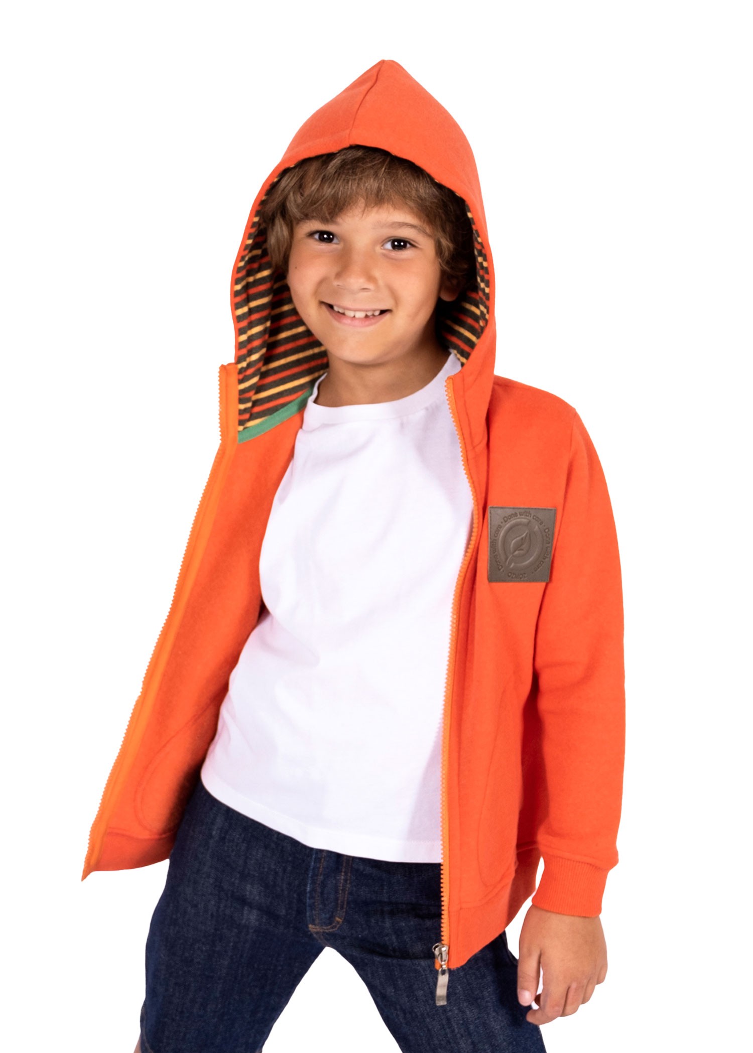 Reborn Boy Hooded Hoodie Jacket Orange