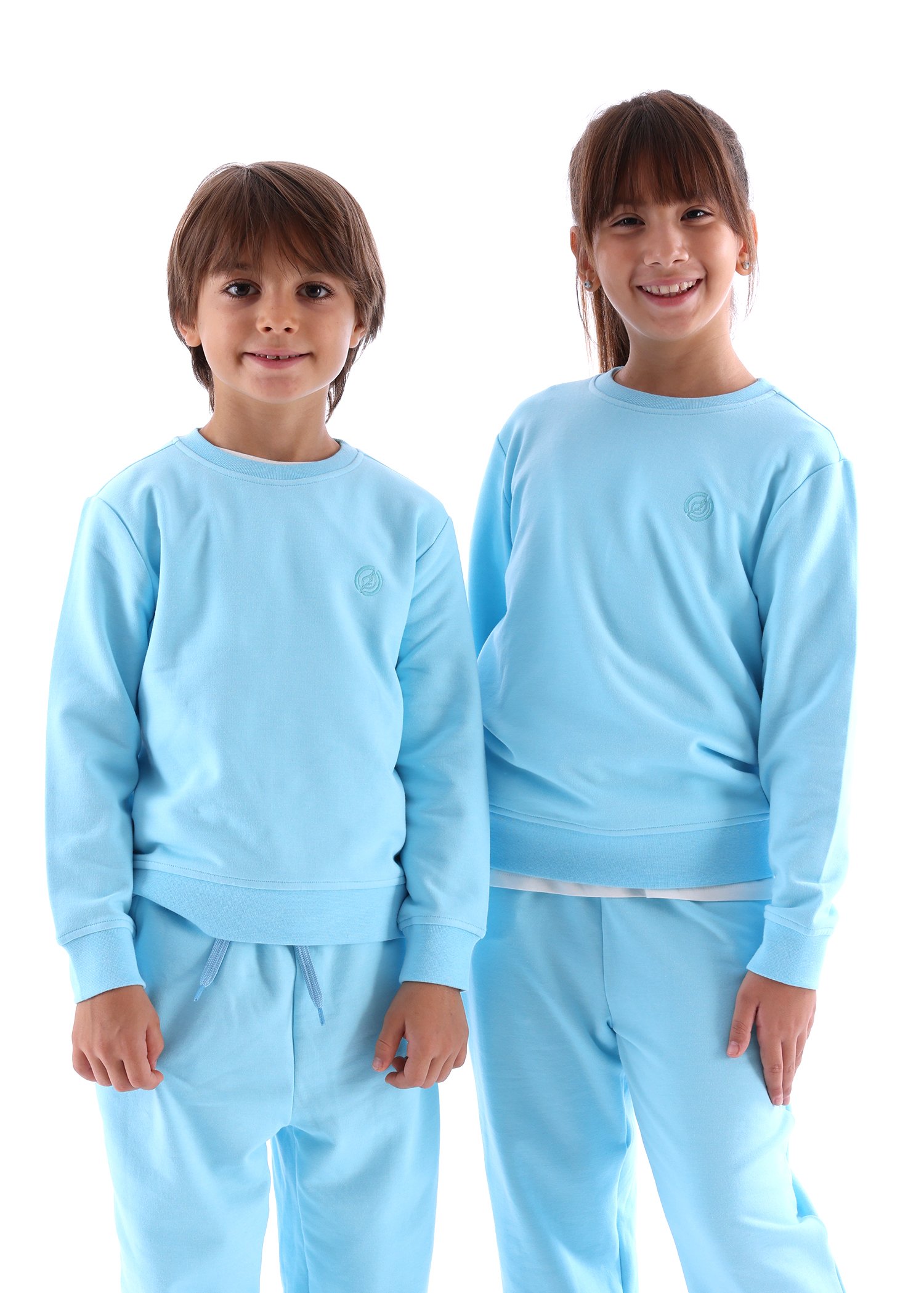 Bamboo Fabric Raised Blue Winter Unisex Children's Sweatshirt