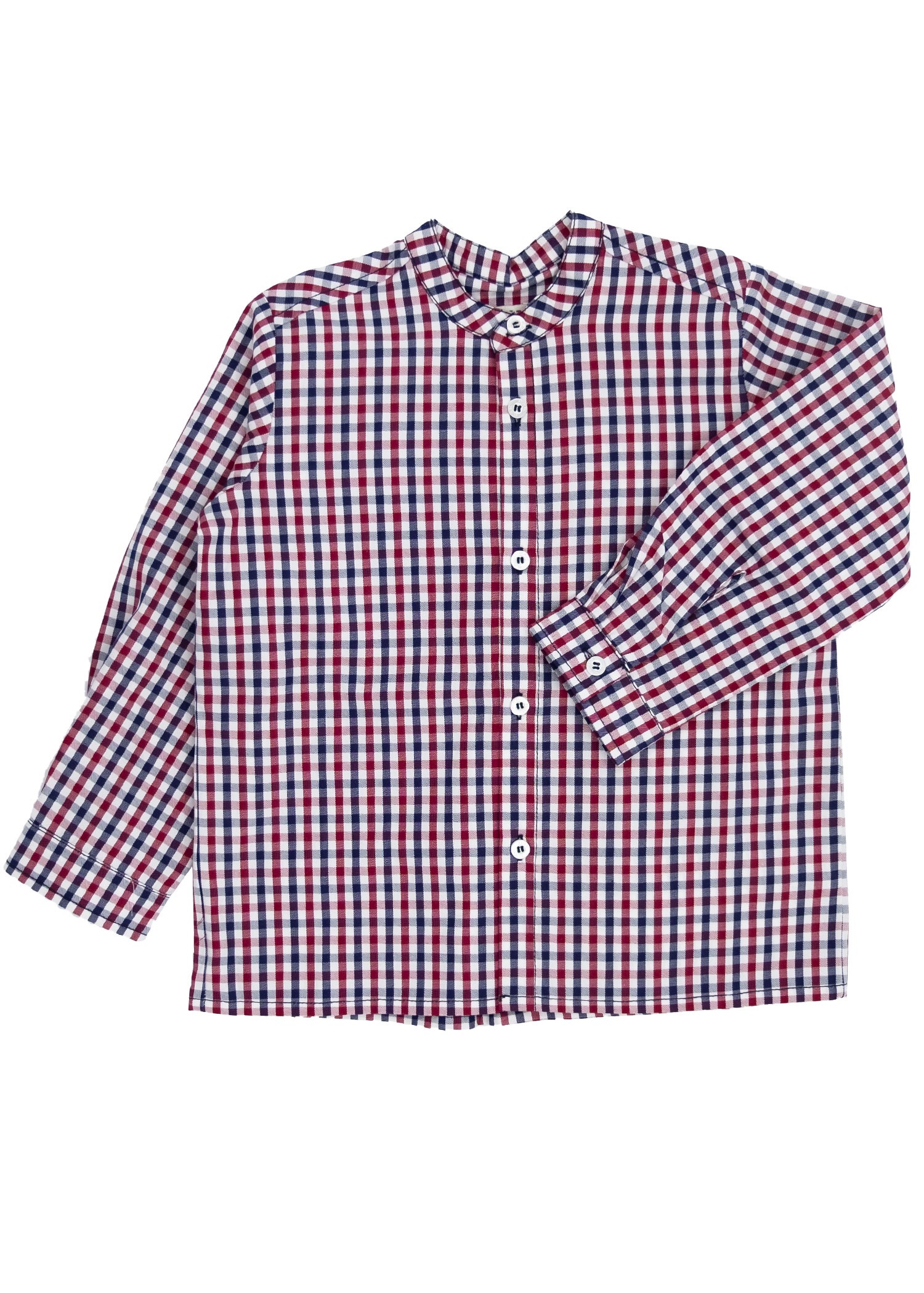 100% Cotton Plaid Boy's Shirt with Magnificent Collar