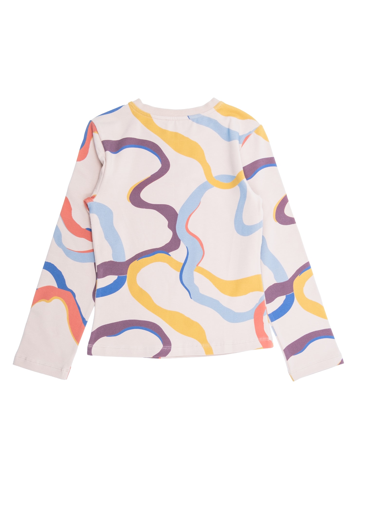 Organik Renk Şerit Baskılı Baharlık Kız Çocuk Sweatshirt