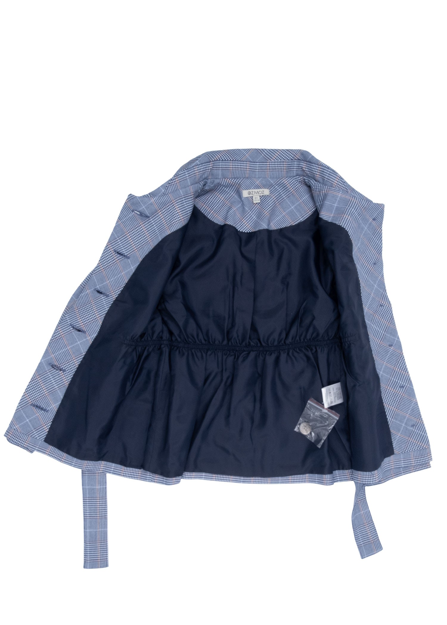 Woven Plaid Blue Spring Jacket for Girls