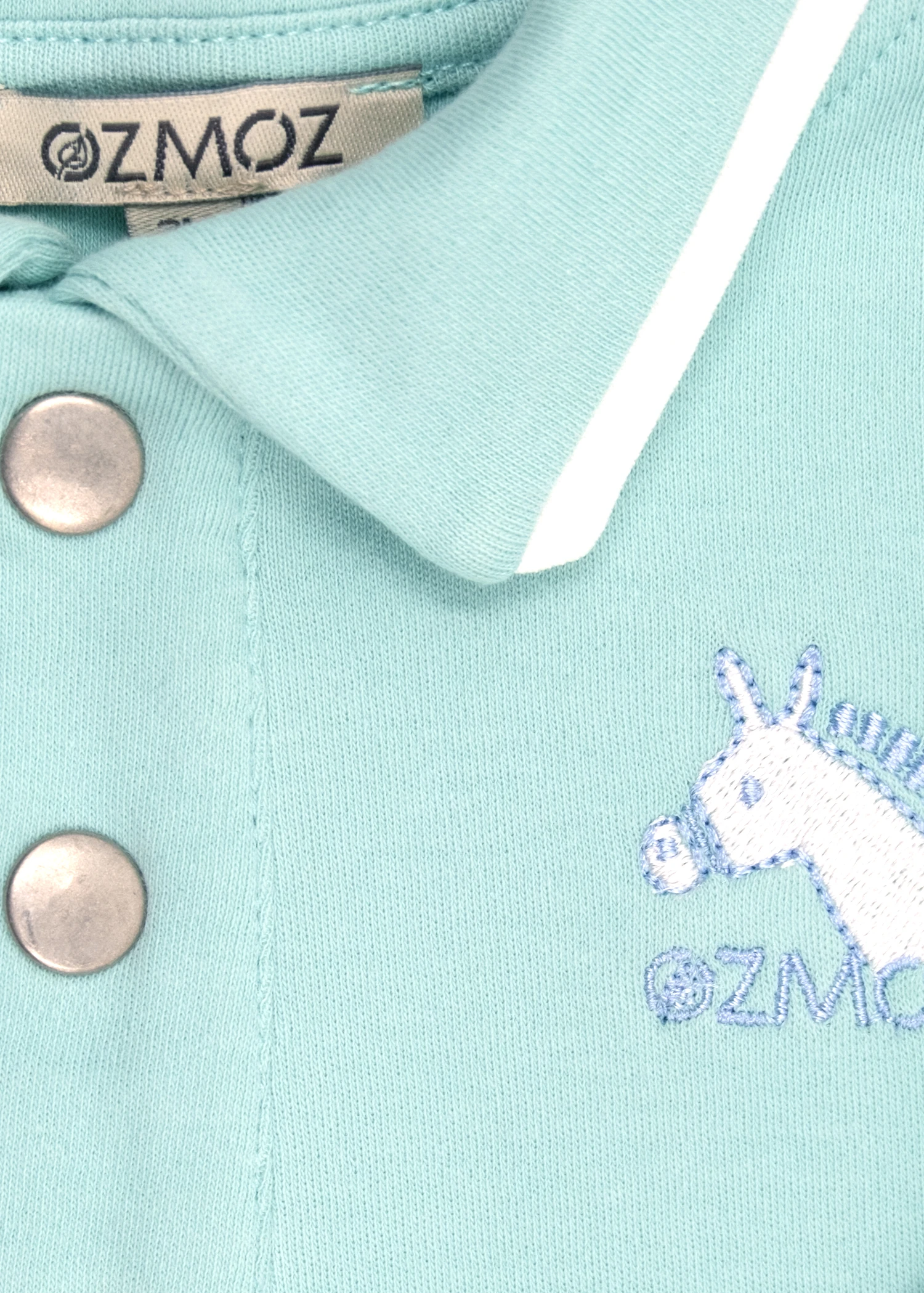 Organik Polo Yaka Turkuaz Kışlık Erkek Bebek Üst