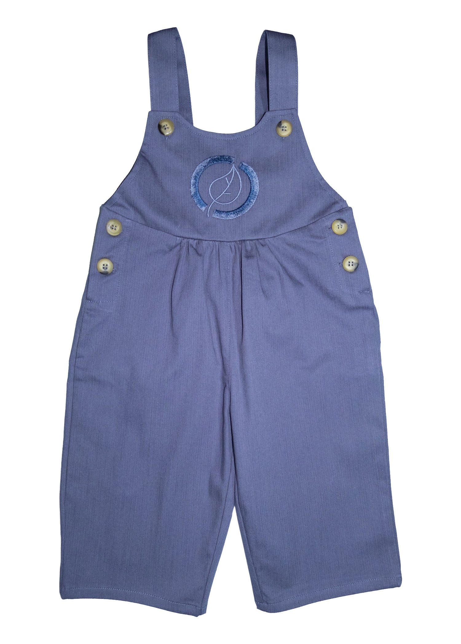 Embroidered Navy Blue Spring Baby Girl Jumpsuit